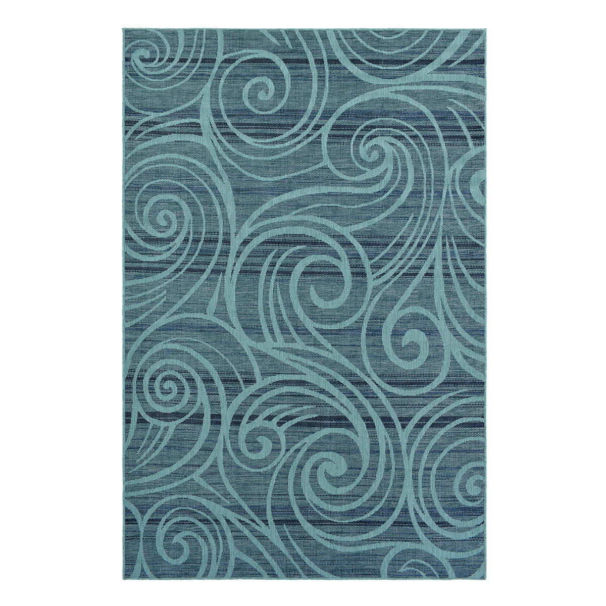 (E530) Magic Blue Wave Outdoor Area Rug, 8x10