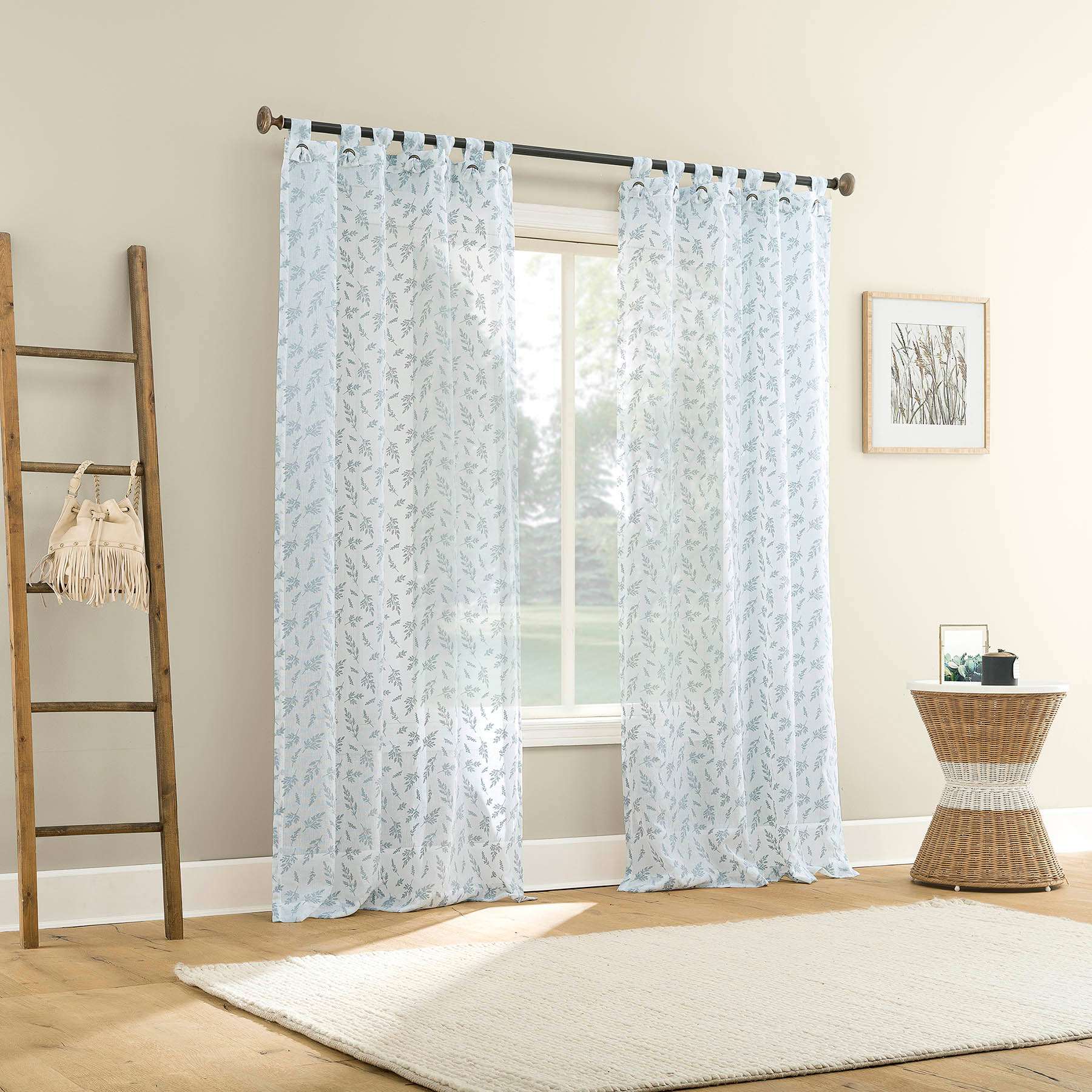 Wiley Sheer Grommet Chambray Single Curtain Panel, 50x84