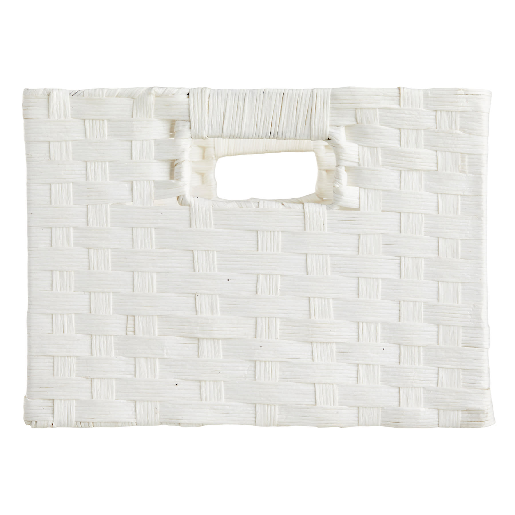 White Paper Rope Rectangle Storage Basket, Large