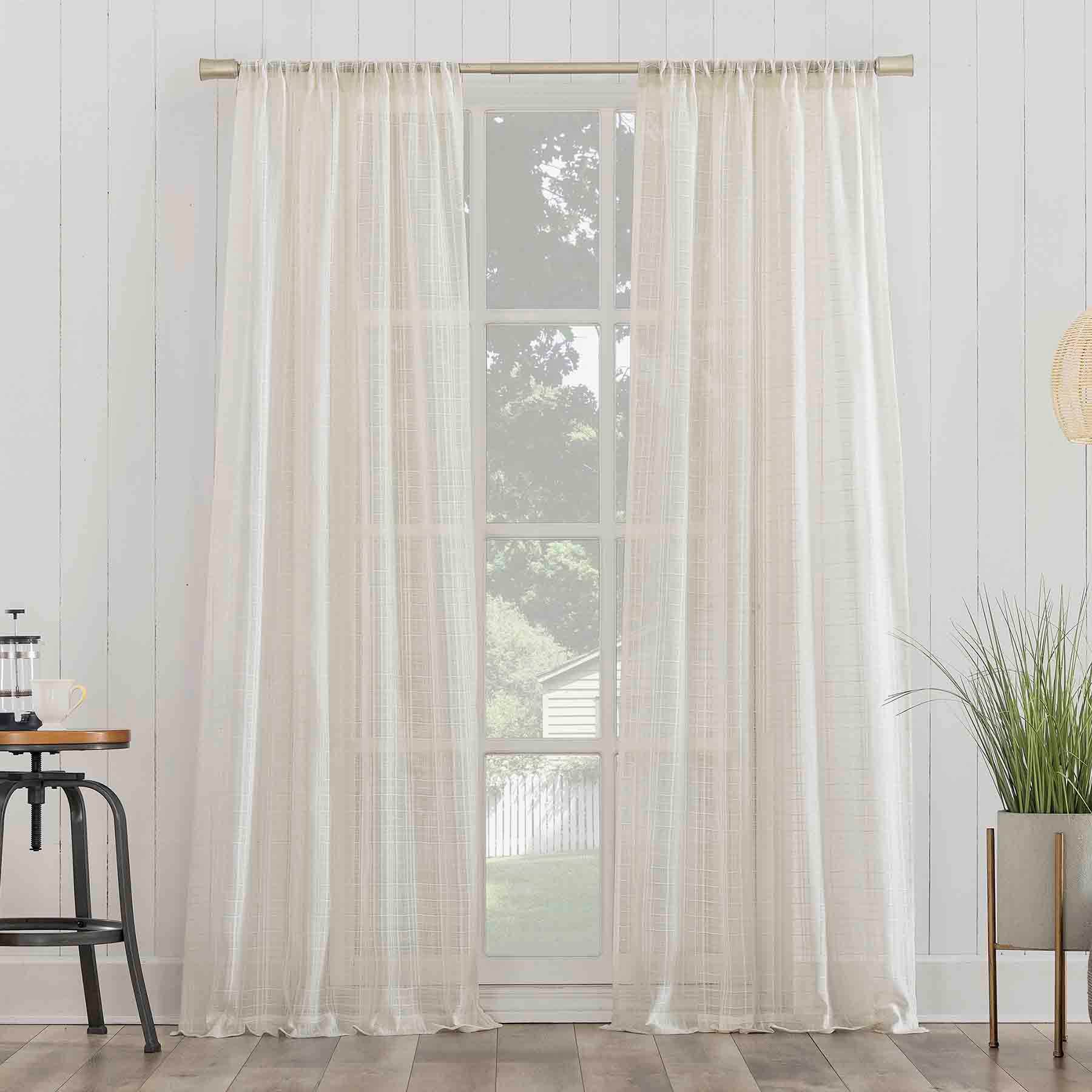 Bayside Natural Rod Pocket Curtain Panel, 84"