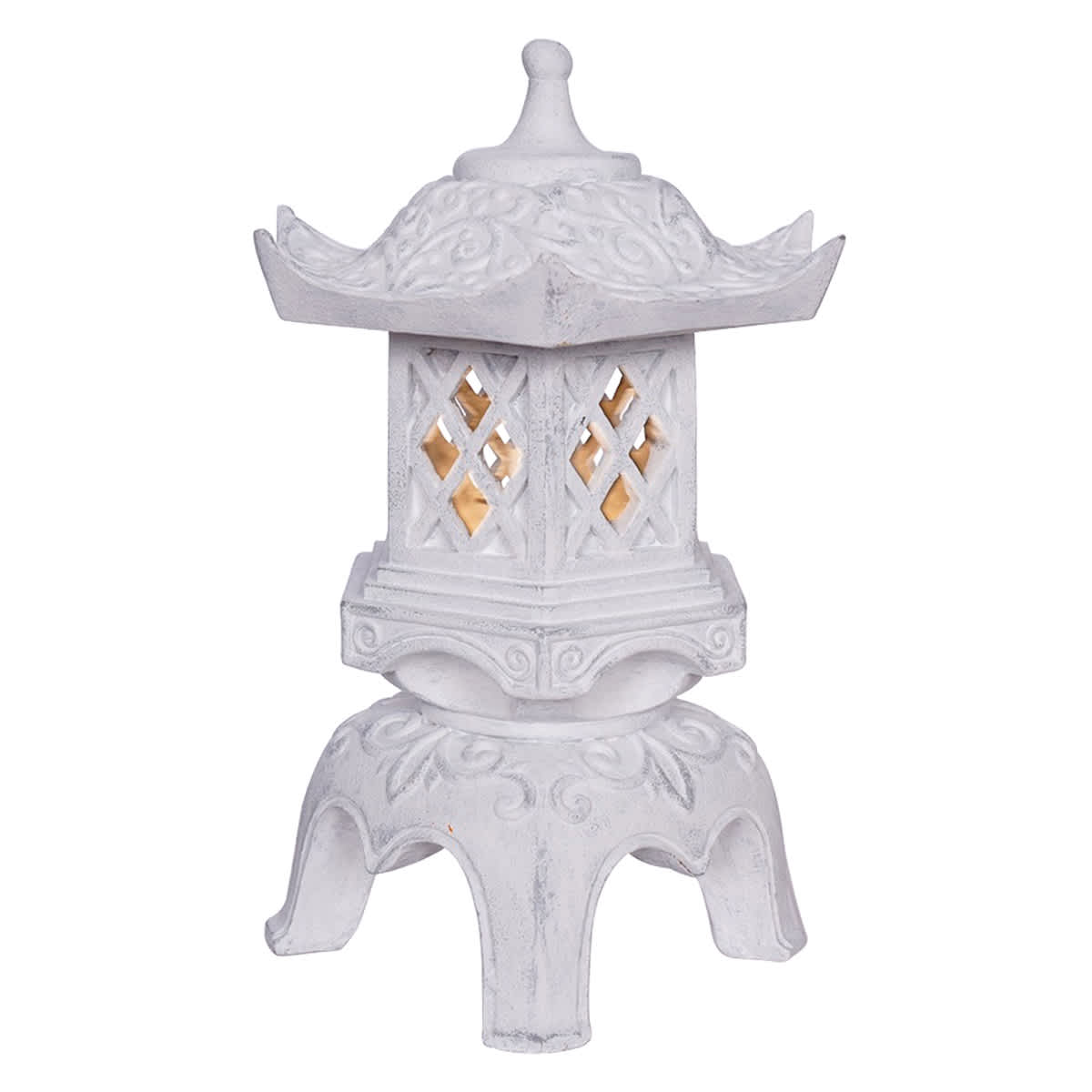 Found & Fable Lighted Pagoda Outdoor Garden Statue, 12"