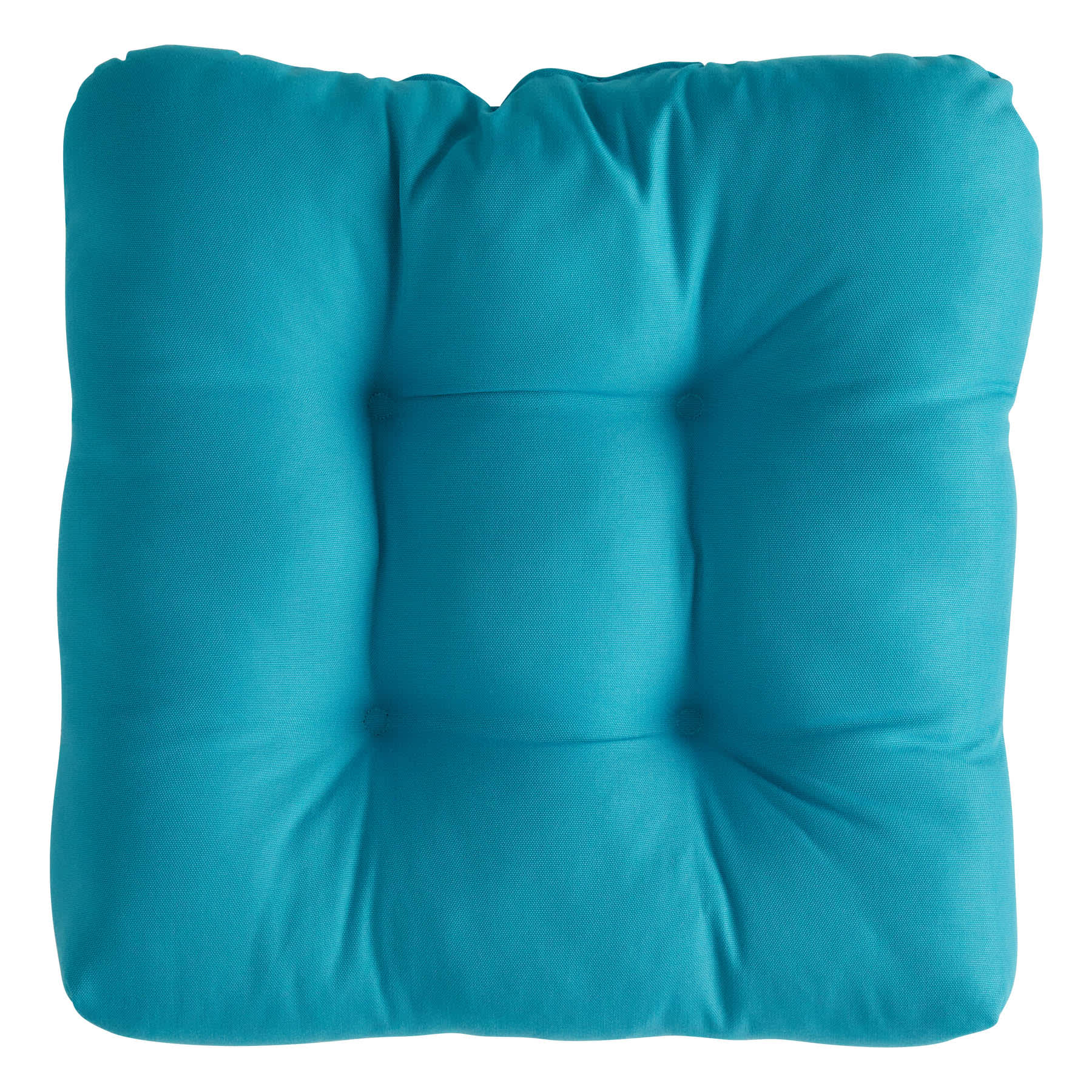 Turquoise Canvas Outdoor Wicker Seat Cushion