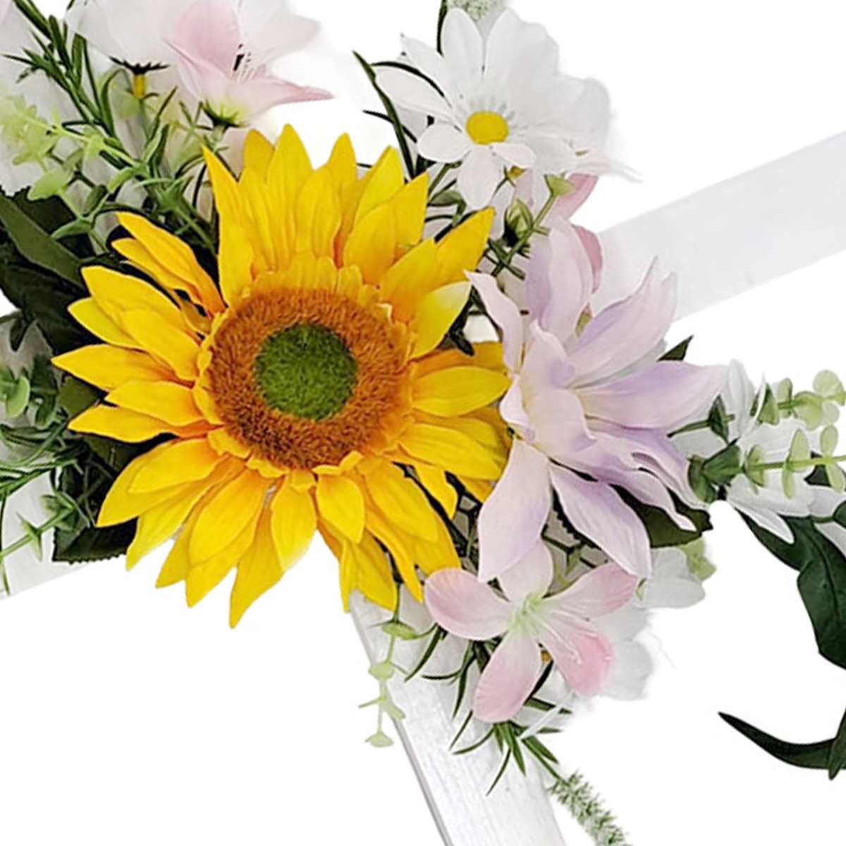 Patriotic Memorial Floral Cross Stake, 24"