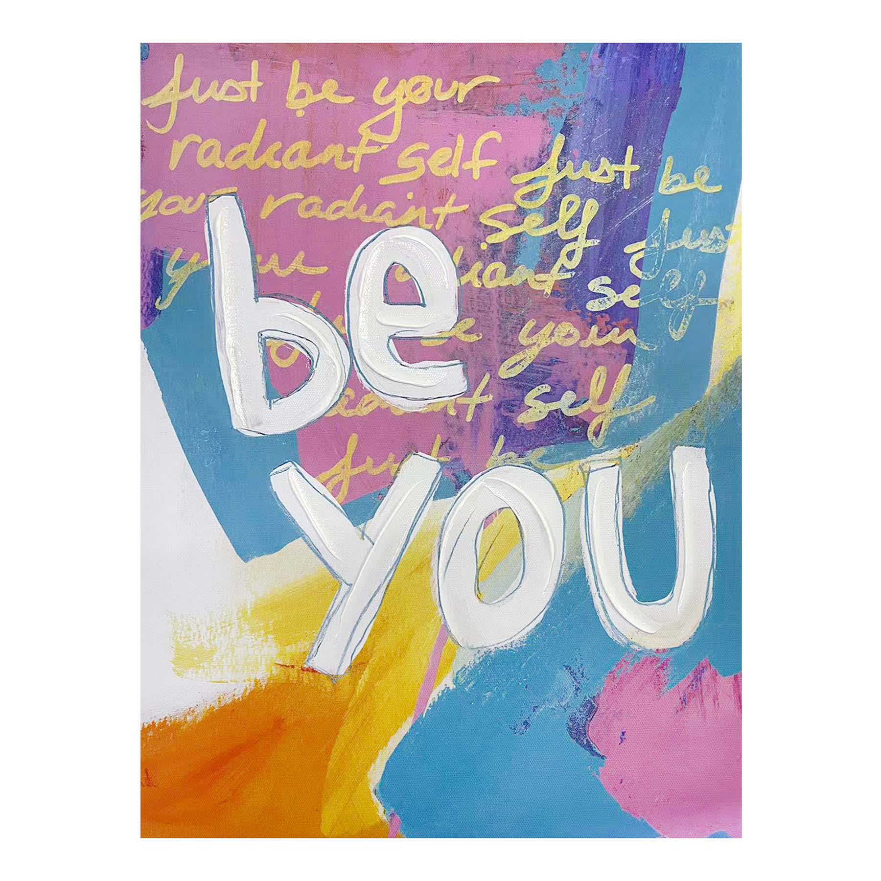 Be You Colorful Canvas Wall Art, 12x16