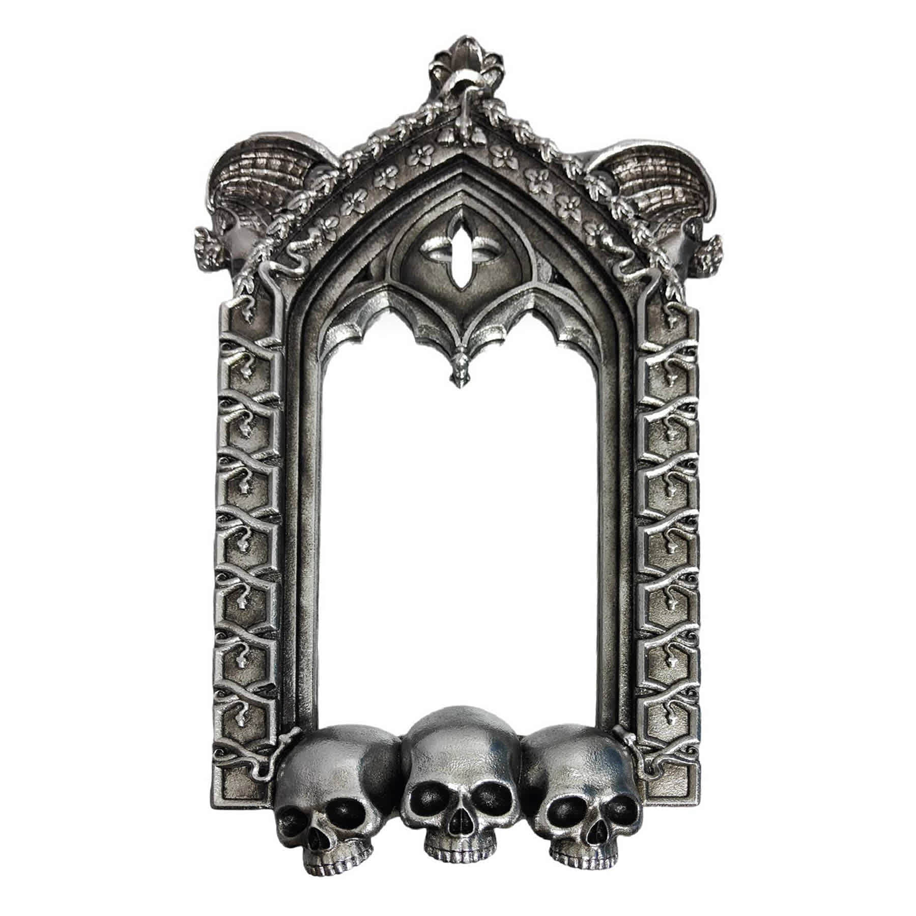 Skull Mirror Wall Decor, 21"