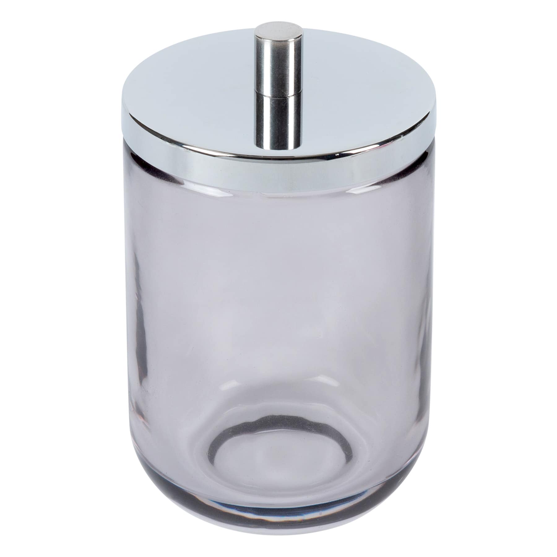 Found & Fable Jasper Grey Glass Cotton Ball Holder, 5"