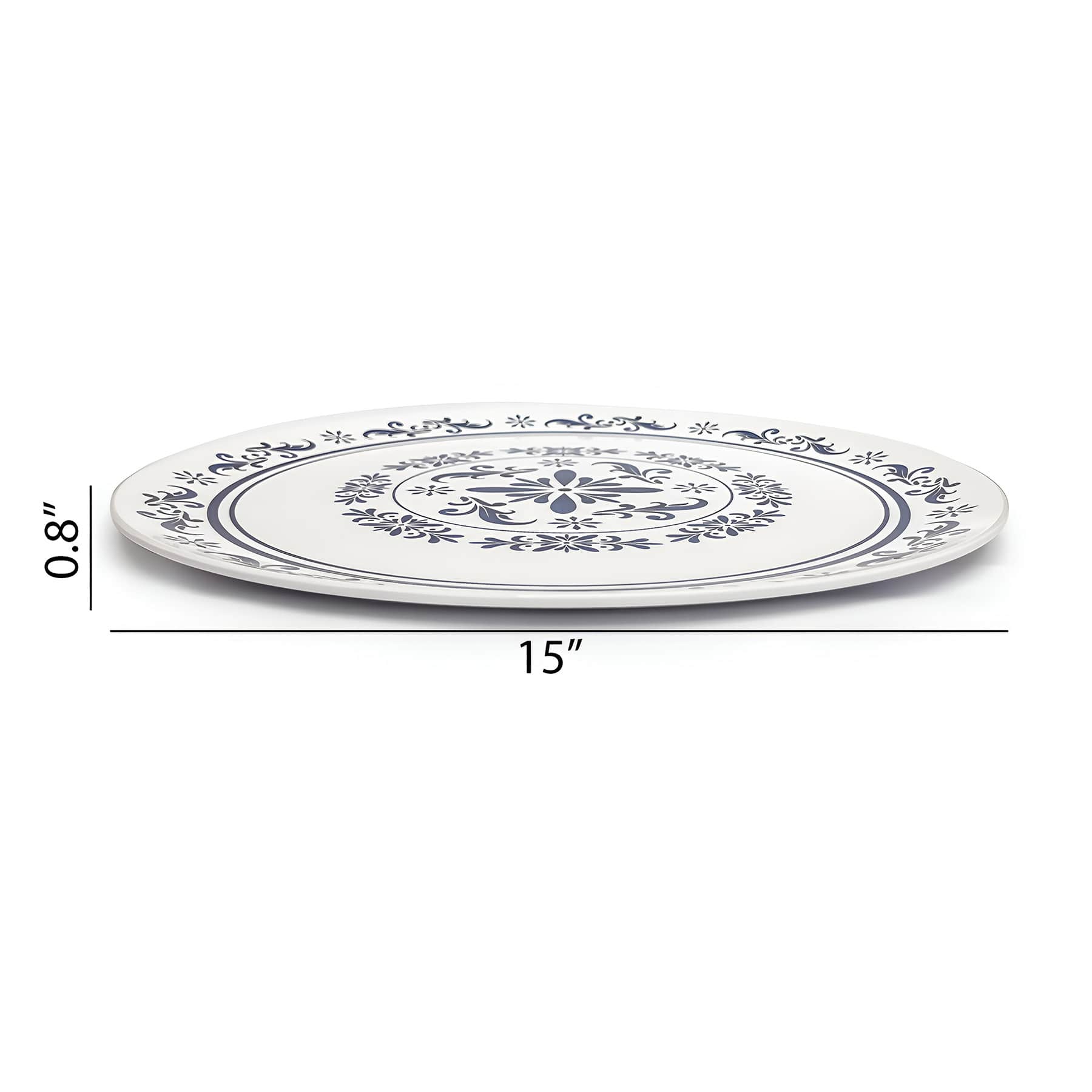 Blue Mosaic Round Platter, 15"