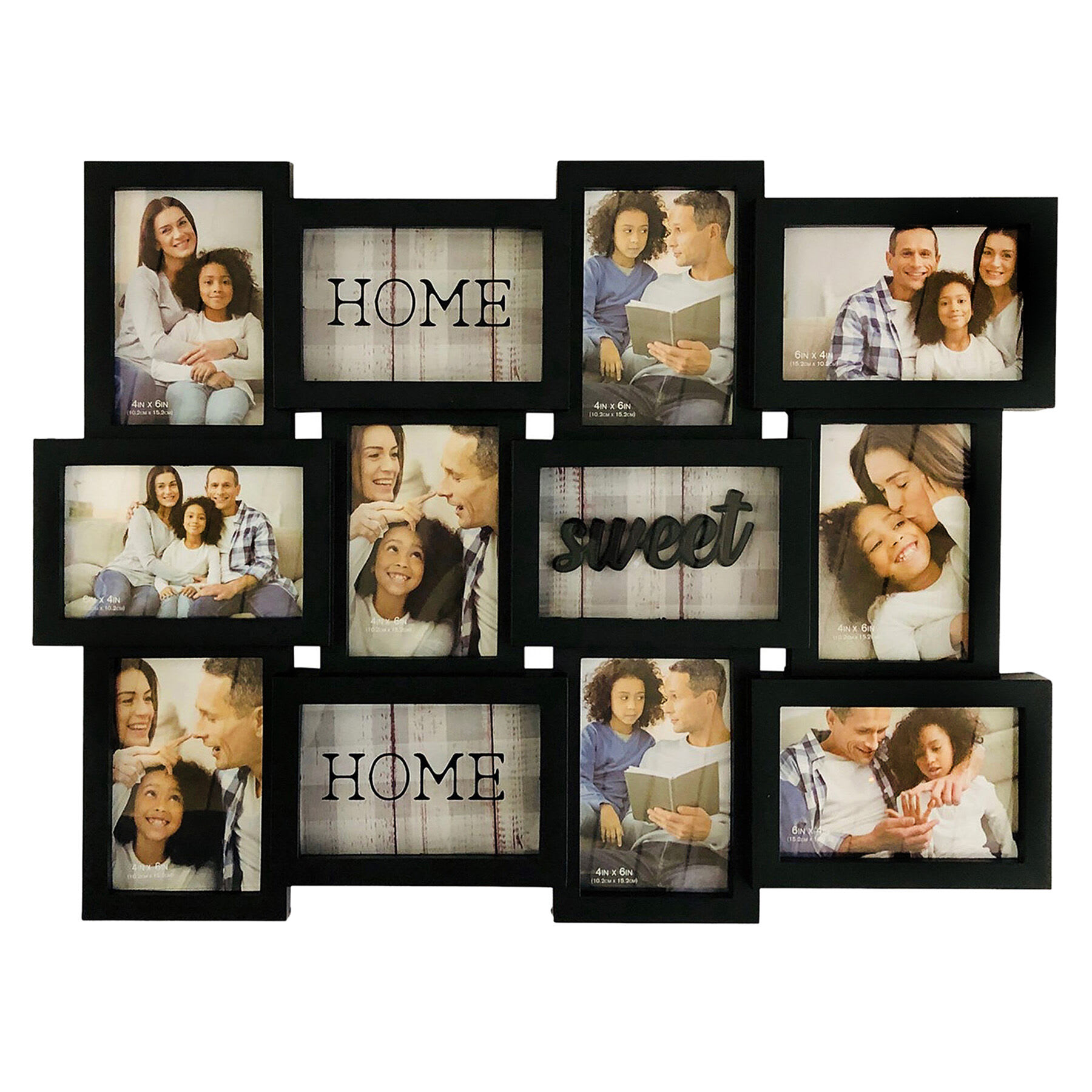 12-Opening Black Collage Picture Frame, 23x18