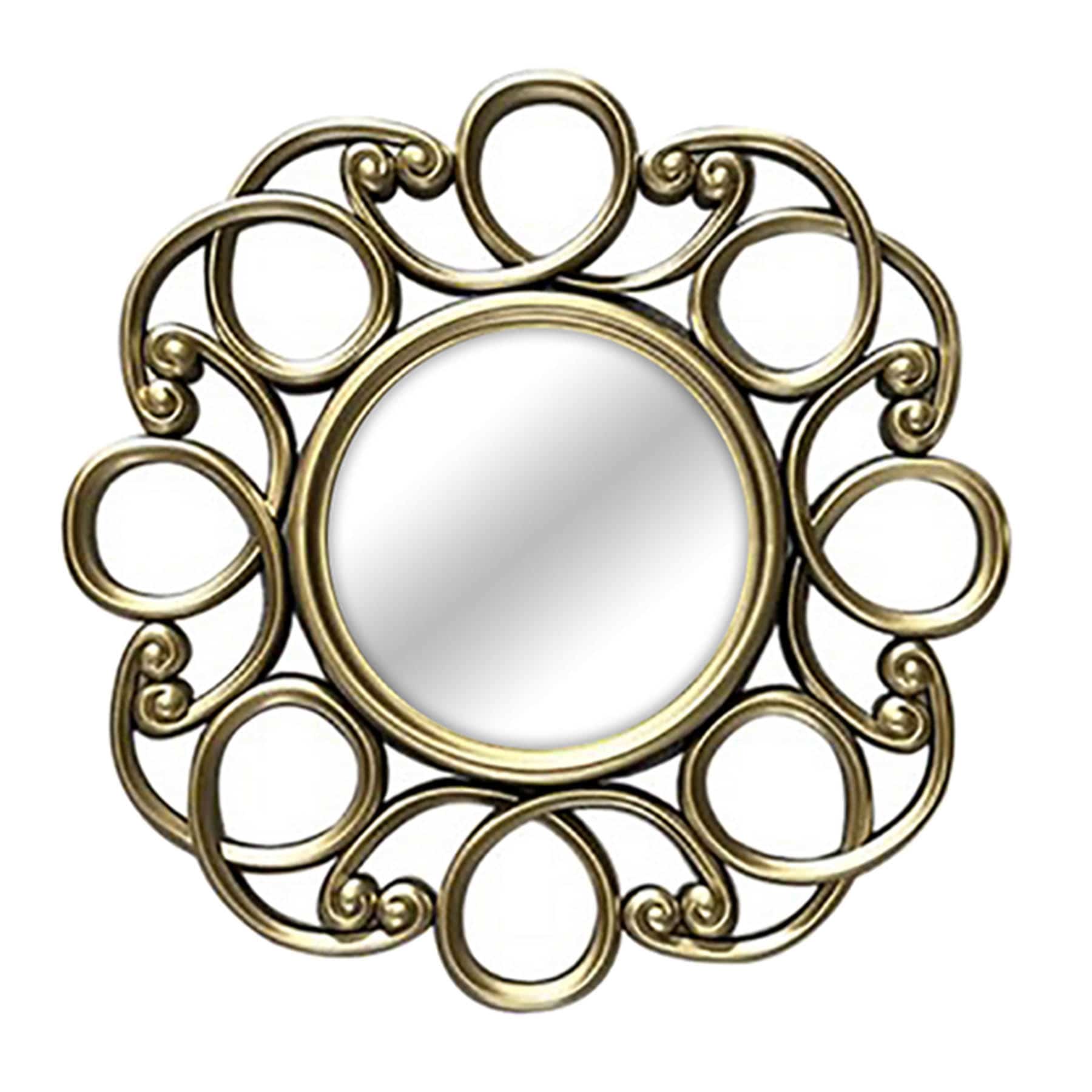 3-Piece Round Ornate Mirror Set, 10"