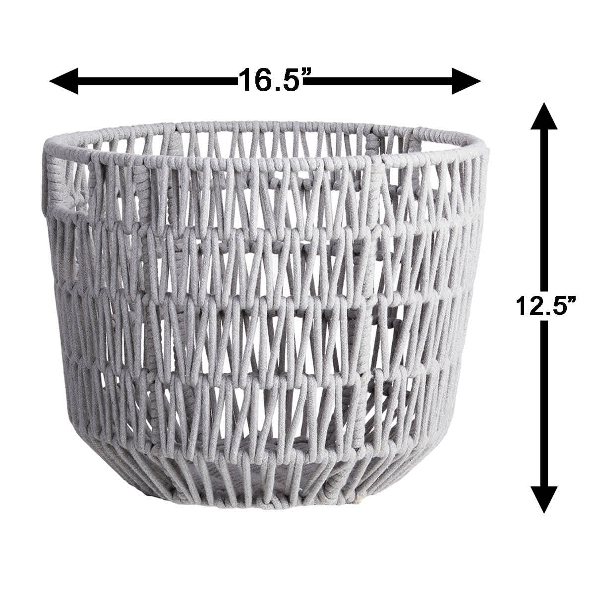 Round Poly Rope Basket Grey M