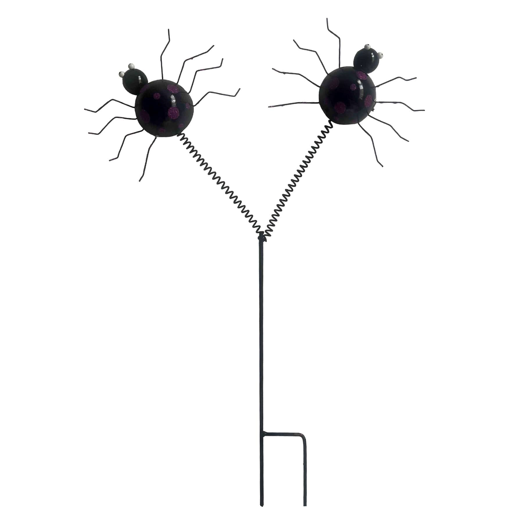 Happy Haunting Two Bouncing Spiders Stake