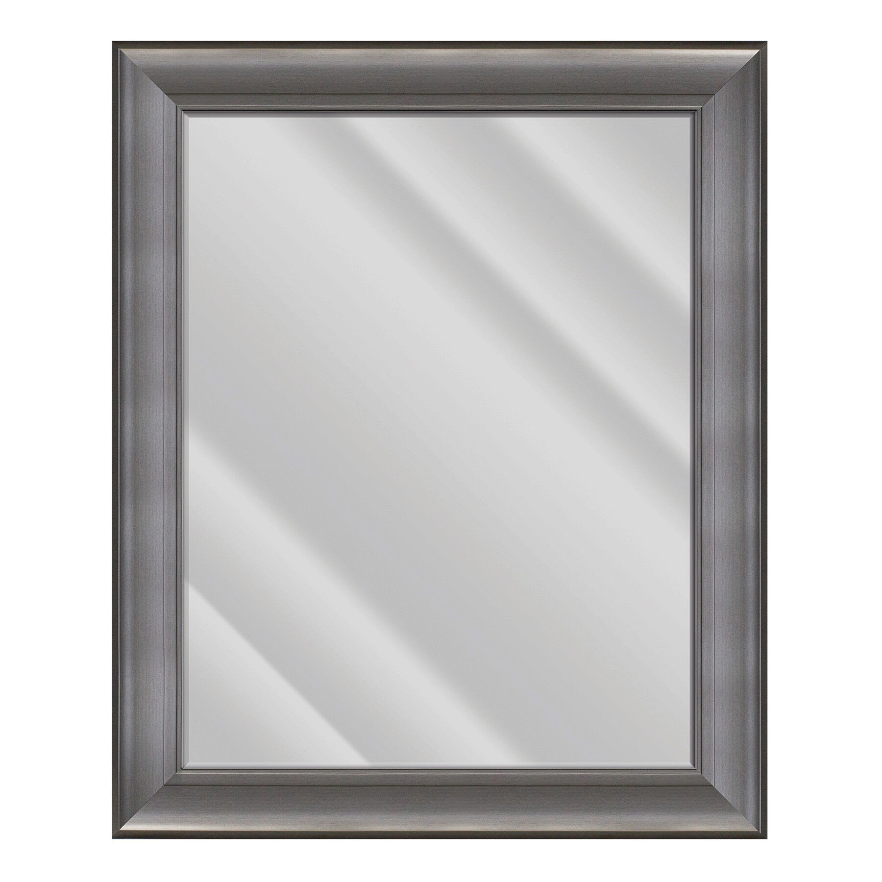 Gina Gunmetal Rectangle Wall Mirror, 29x35
