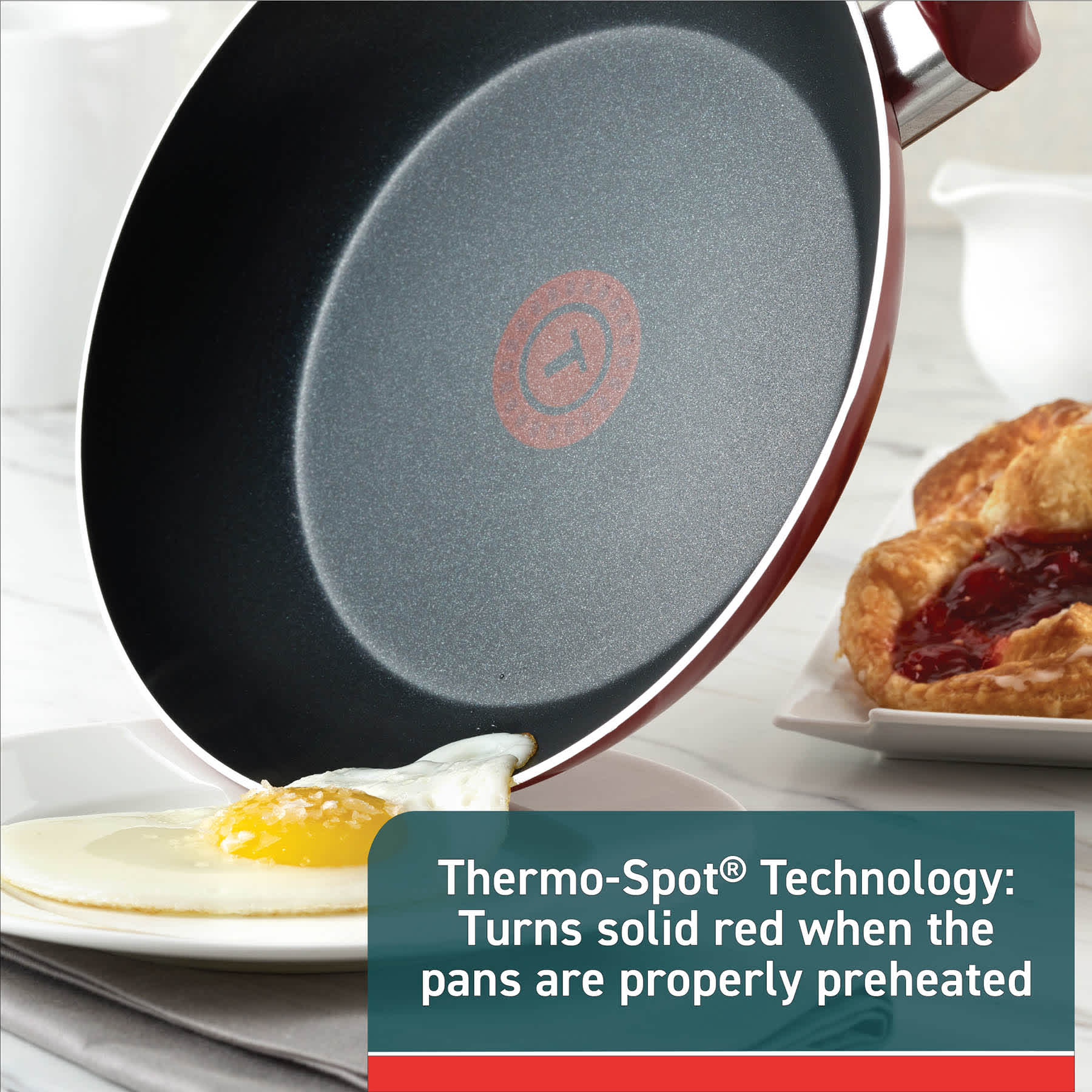 T-Fal Essentials 2-Piece Red Fry Pan Set, 8"