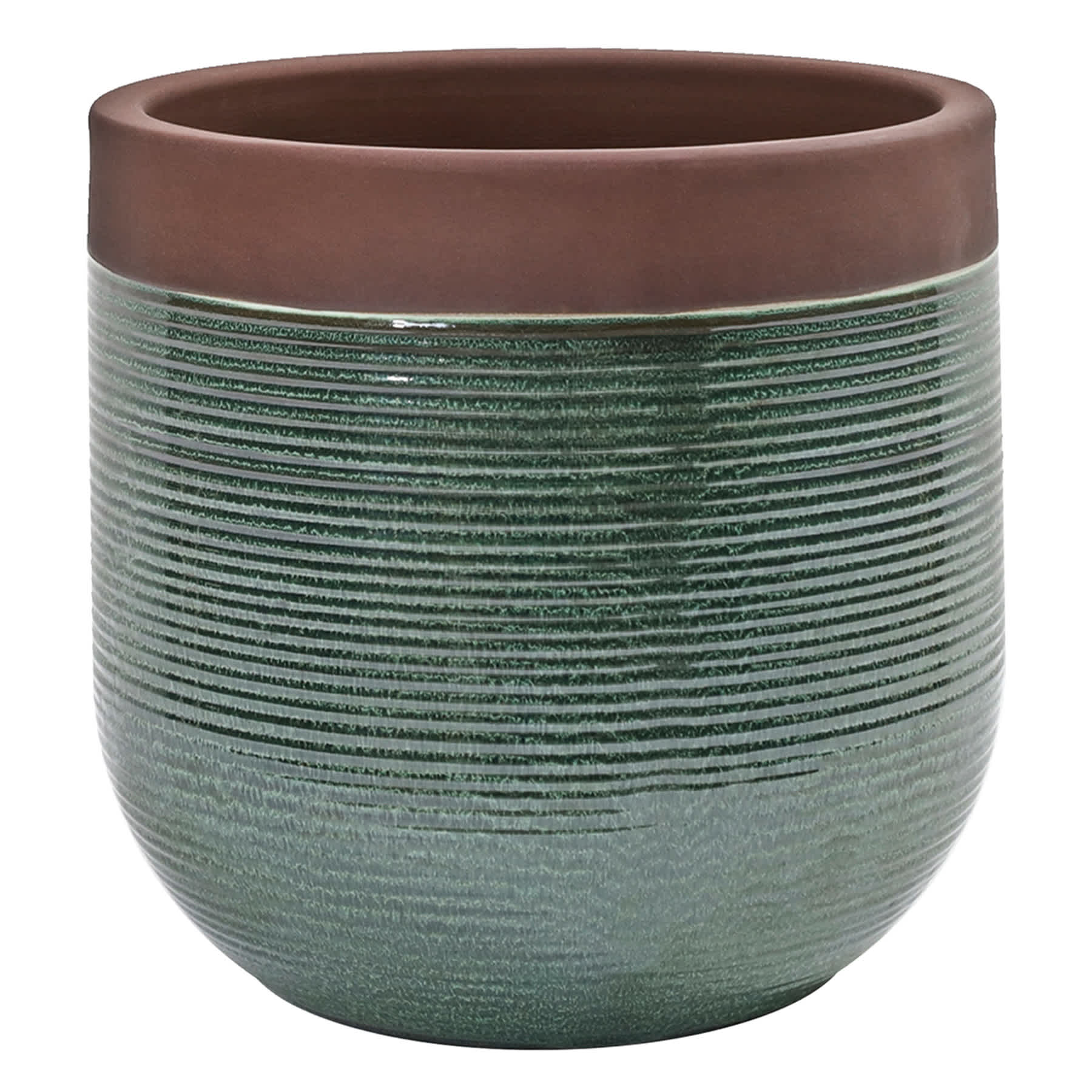 Honeybloom Green Calista Ceramic Outdoor Planter, Medium