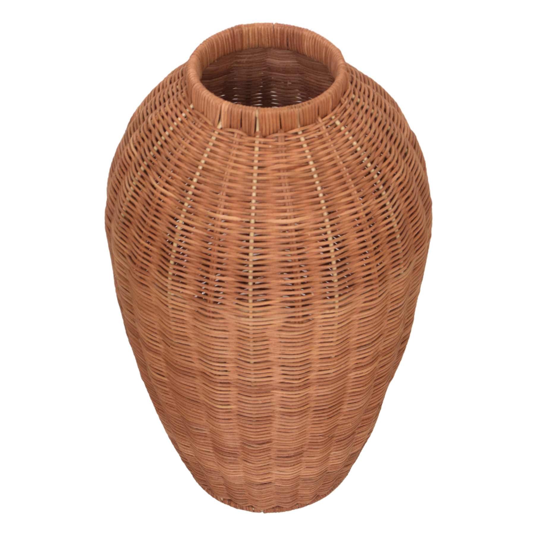 Tall Natural Rattan Decorative Vase, 10.6x17