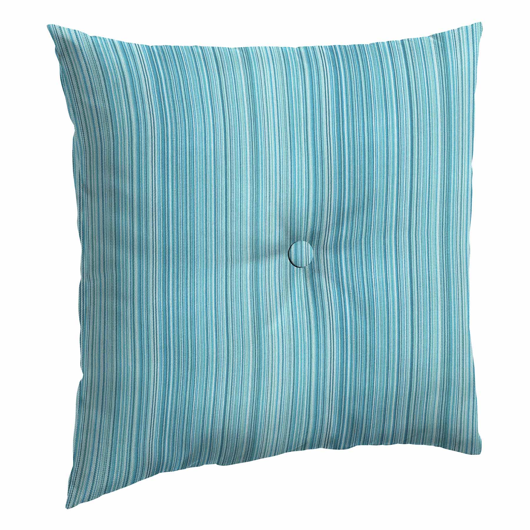 Sea Breeze Blue Premium Woven Outdoor Tufted Back Cushion
