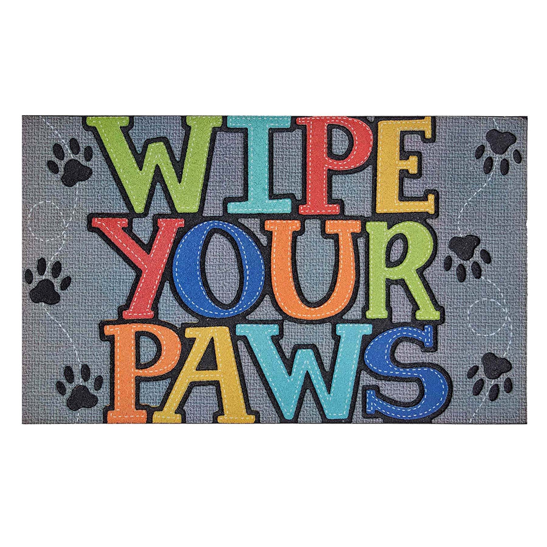 Wipe Your Paws Grey Doormat, 18x30