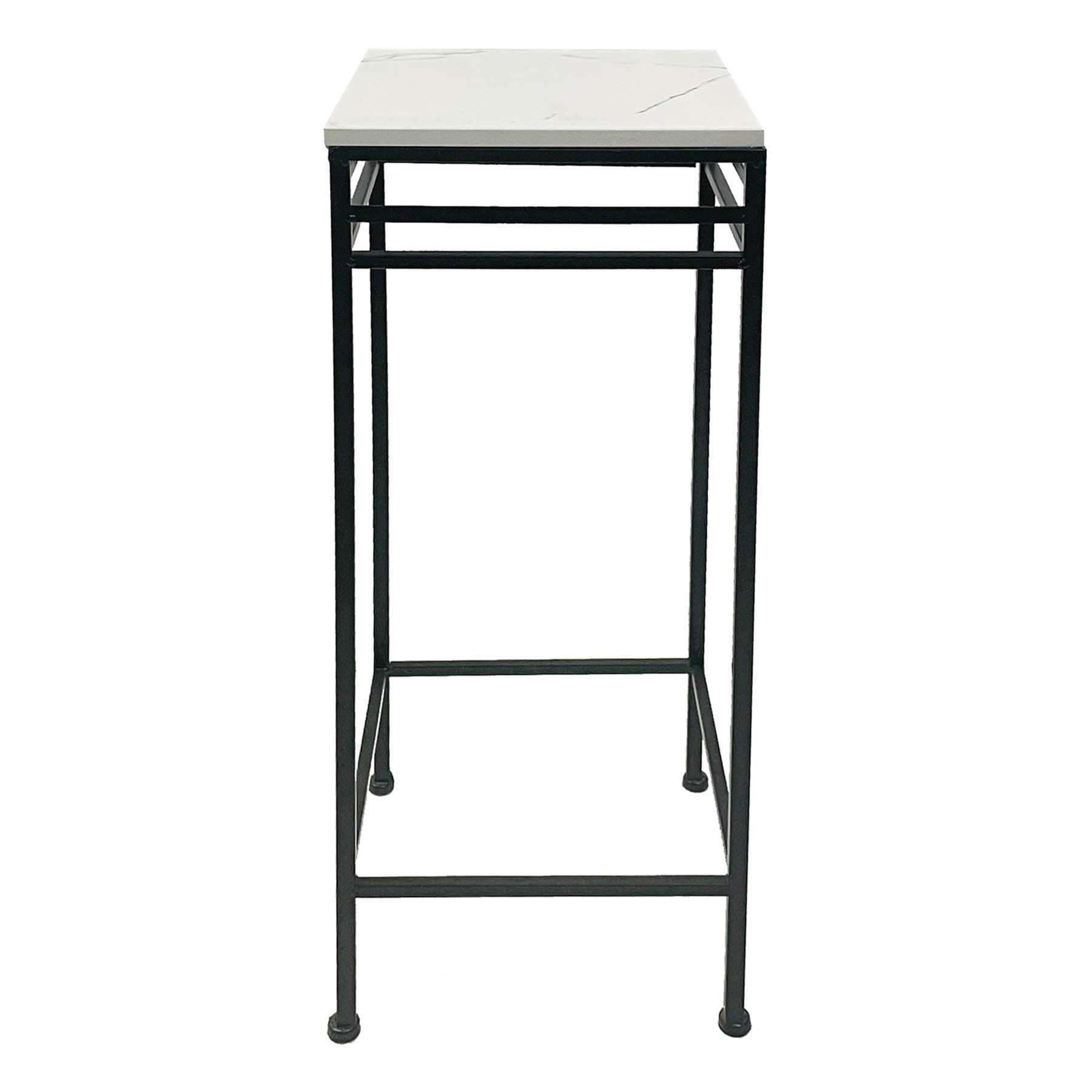 SMALL MARBLE PLANT STAND BLK