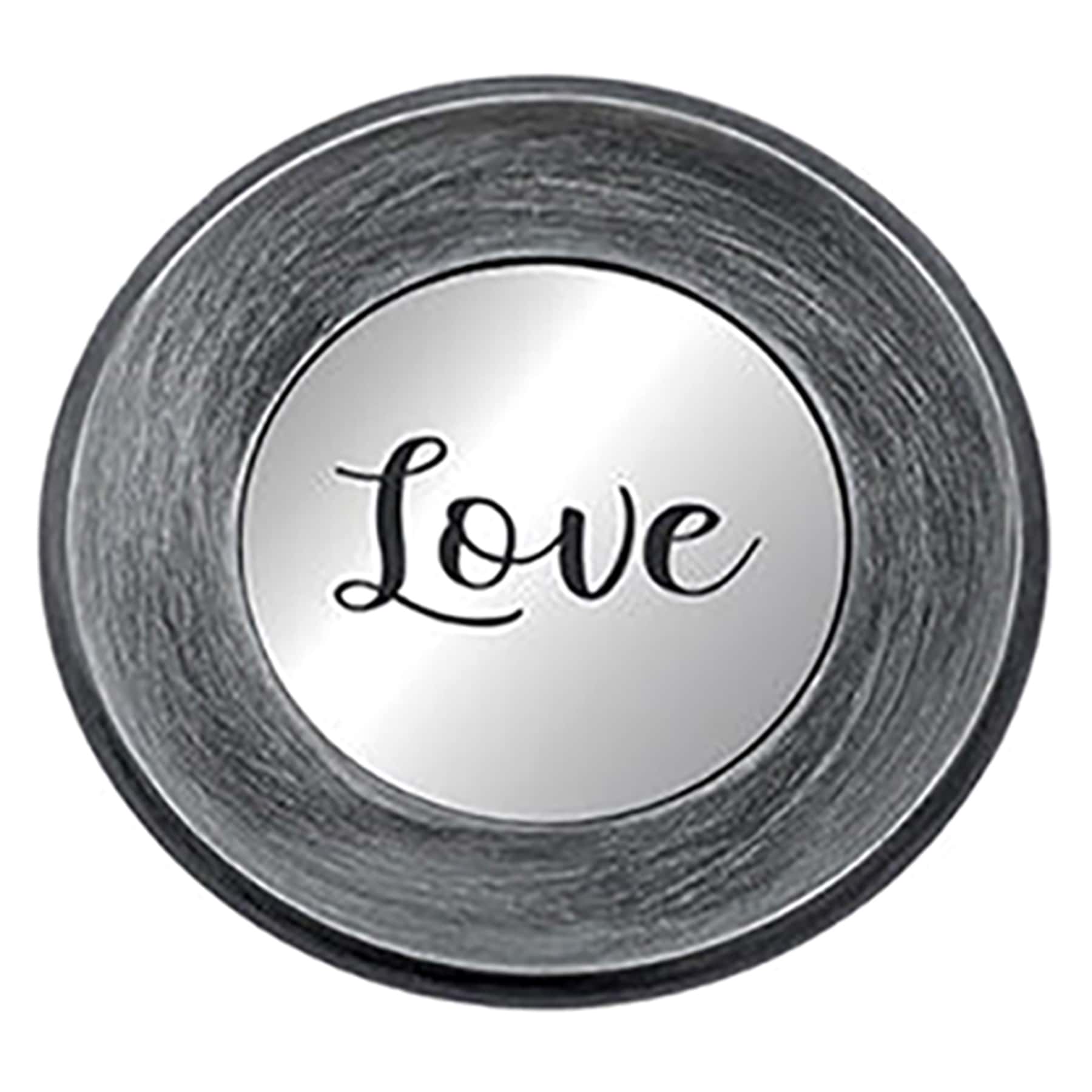 3-Piece Live, Love, Laugh Silver Wall Mirror Set, 10"