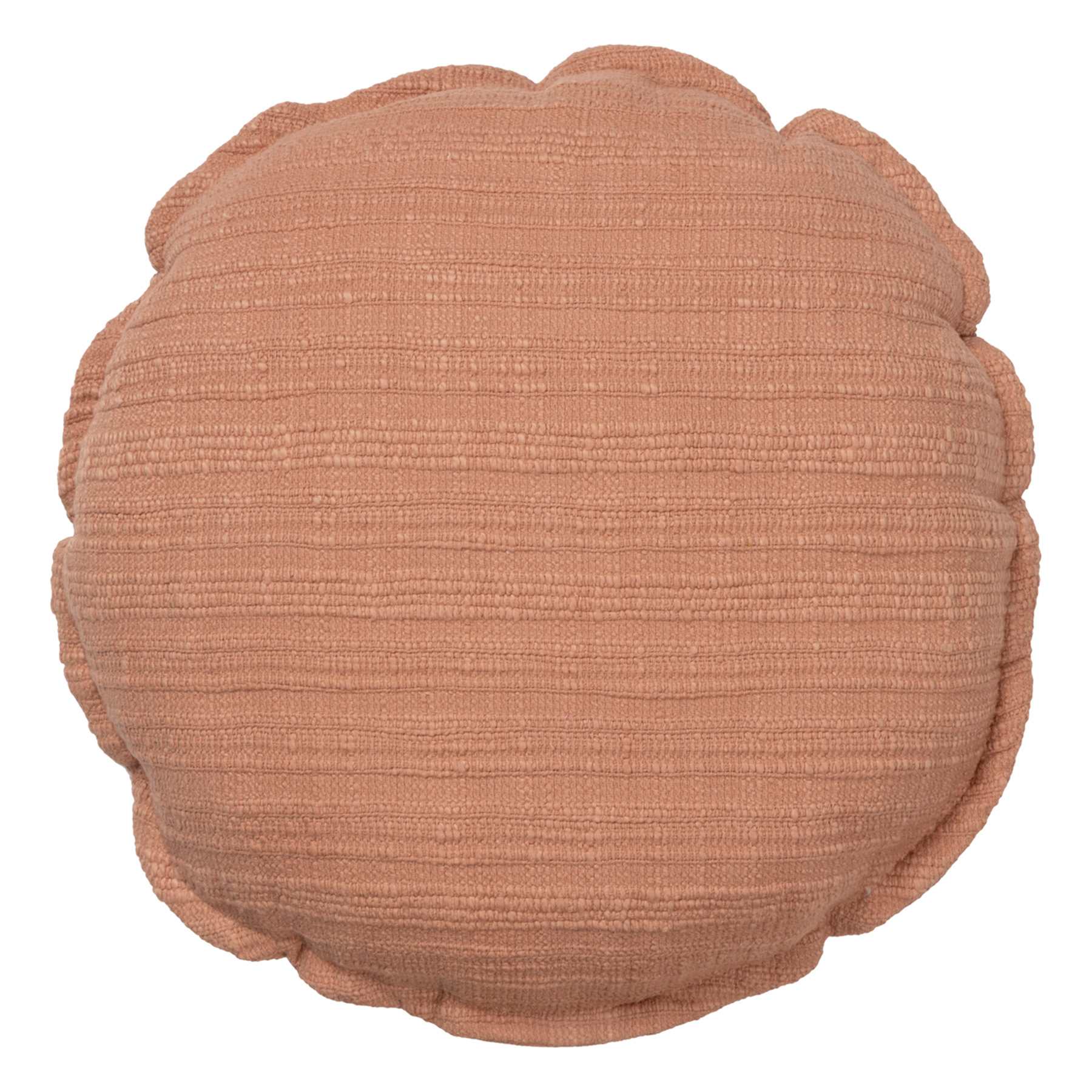 Honeybloom Pink Striped Slub Round Throw Pillow, 16"