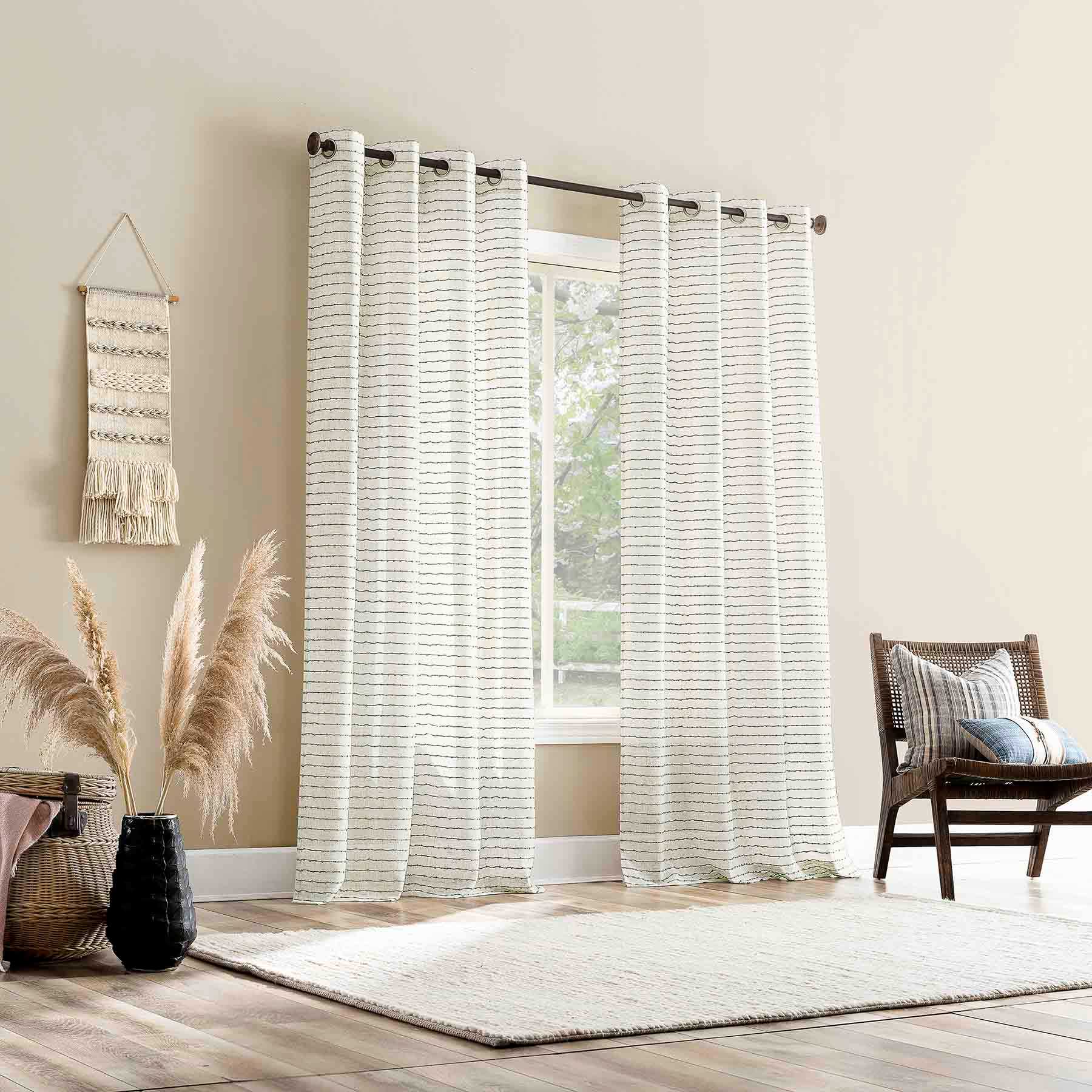 Sage Sheer Grommet Curtain Panel, 84"