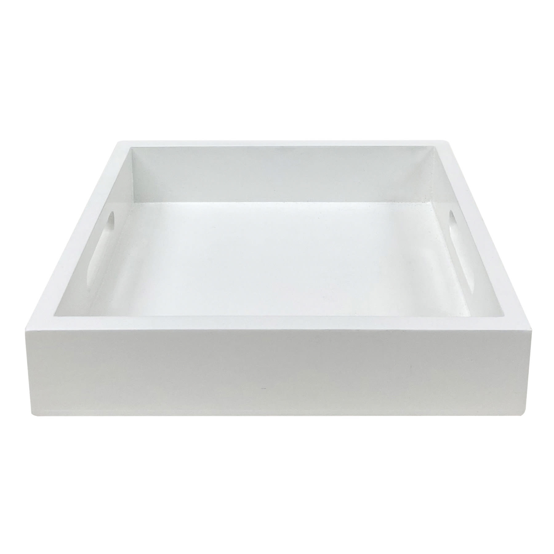 White Wood Decorative Tray, 7"