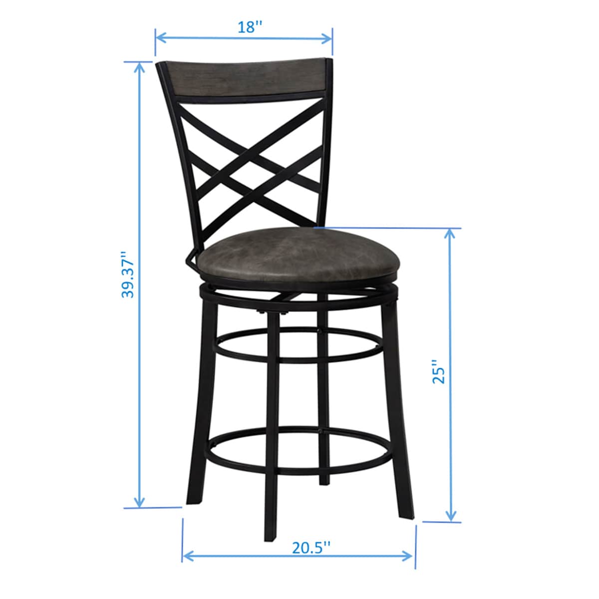 Christina Counter Stool, Grey