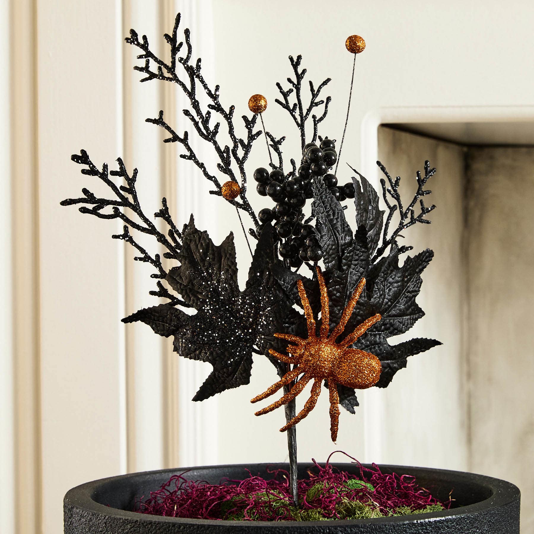 Halloween Spider with Black Flower Pick, 20"