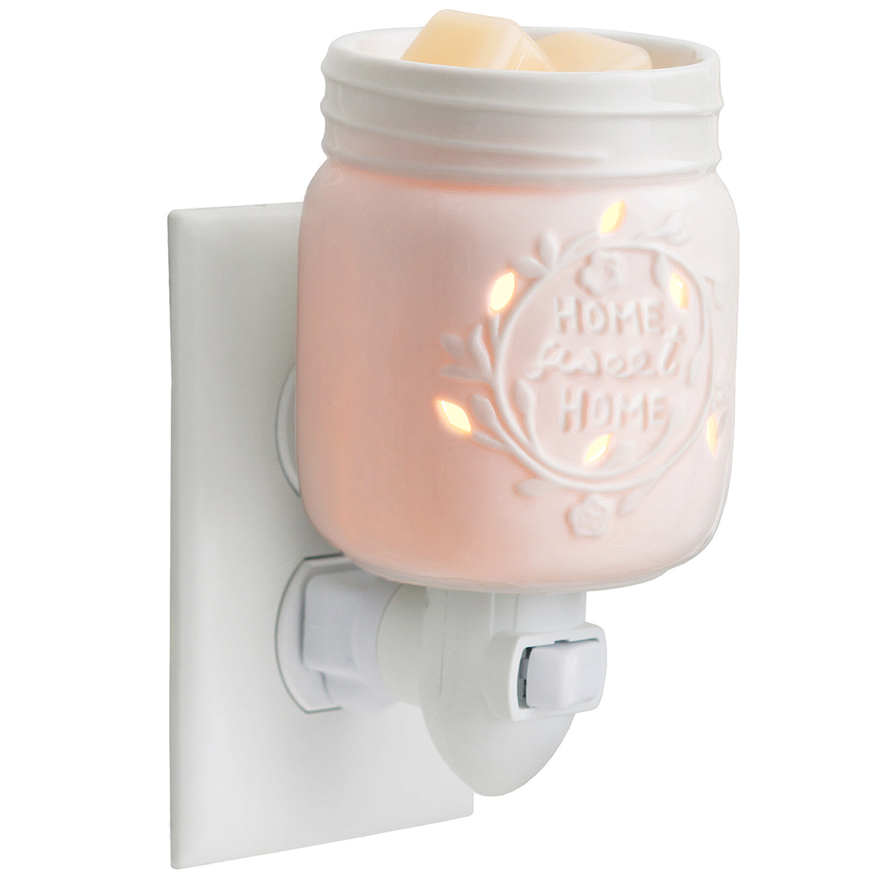 White Mason Jar Plug-In Fragrance Wax Warmer