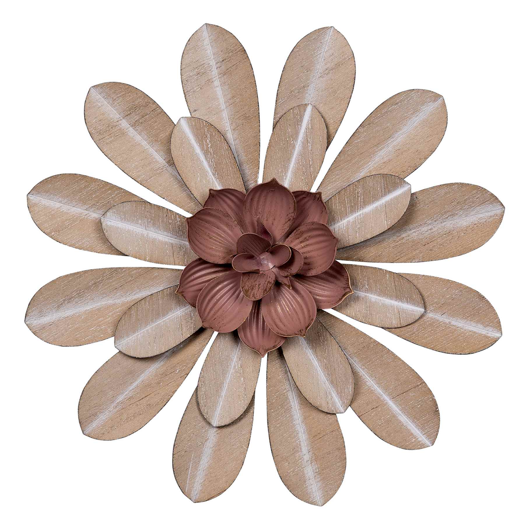 Pink Metal Flower Wall Art, 8"
