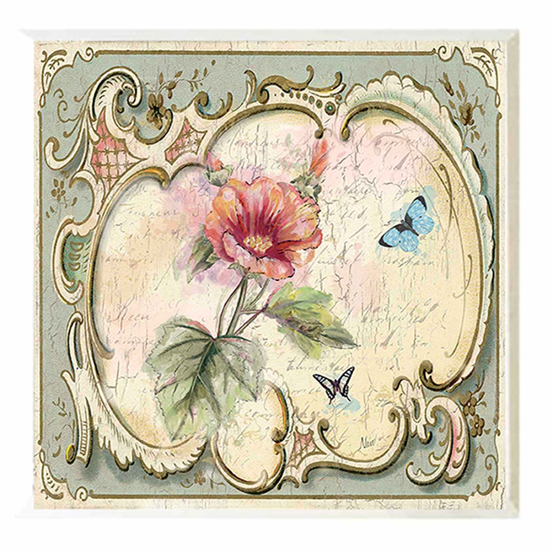 3-Piece Antique Floral Art Wooden Wall Decor, 8"