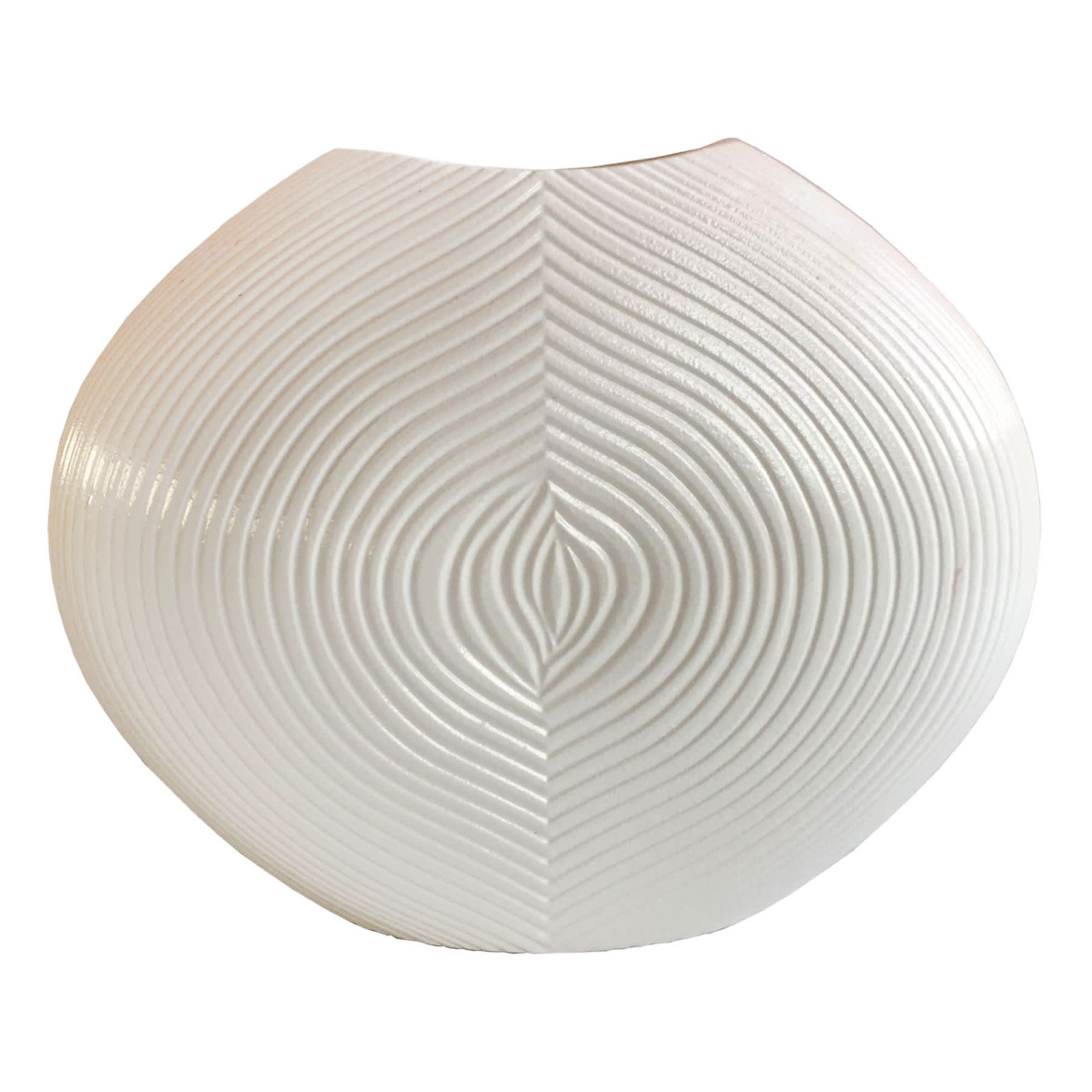 Tracey Boyd White Carved Round Vase, 9"