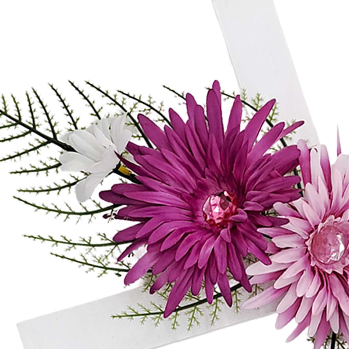 Patriotic Memorial Floral Cross Stake, 24"