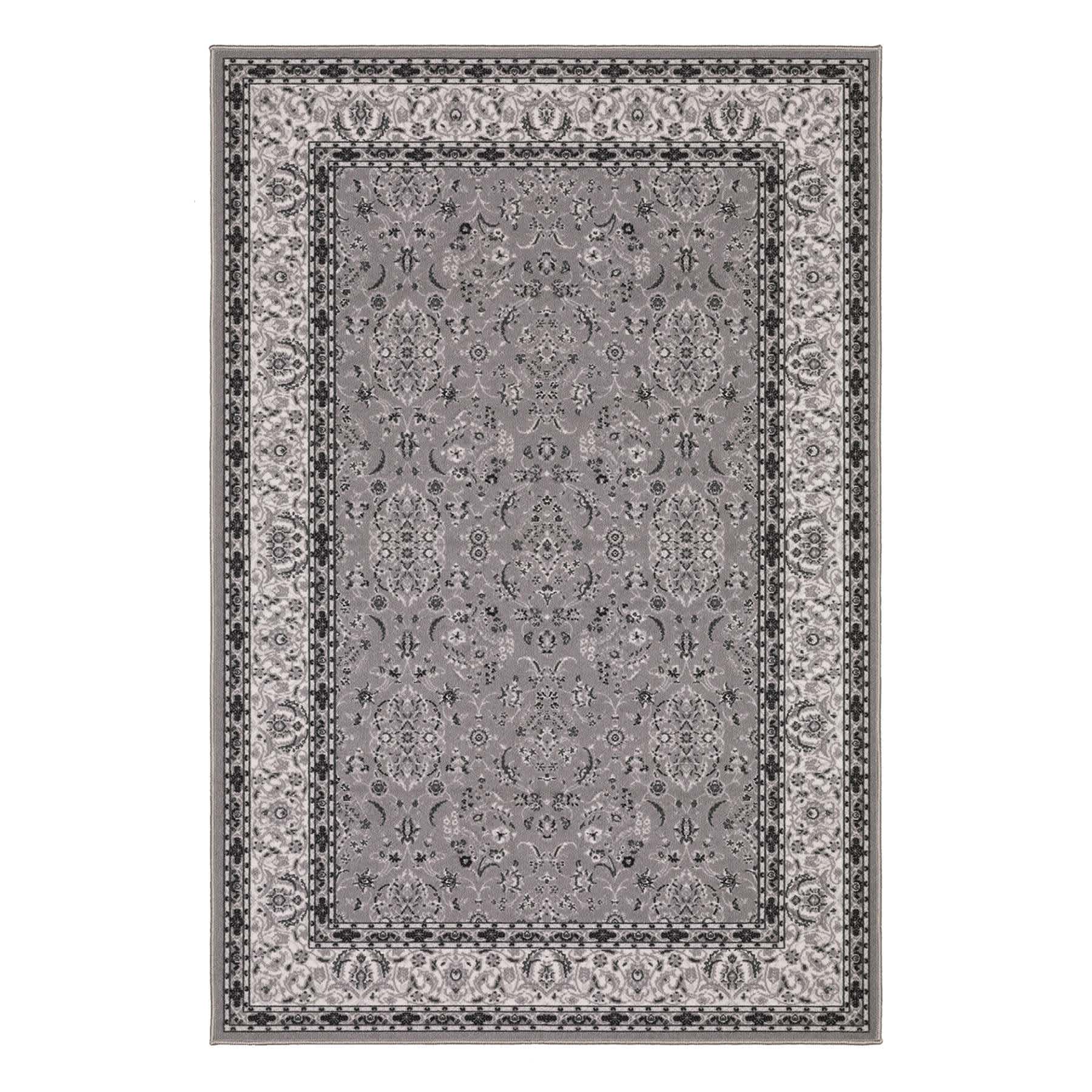 (D625) Barnes Grey Traditional Area Rug, 7x9