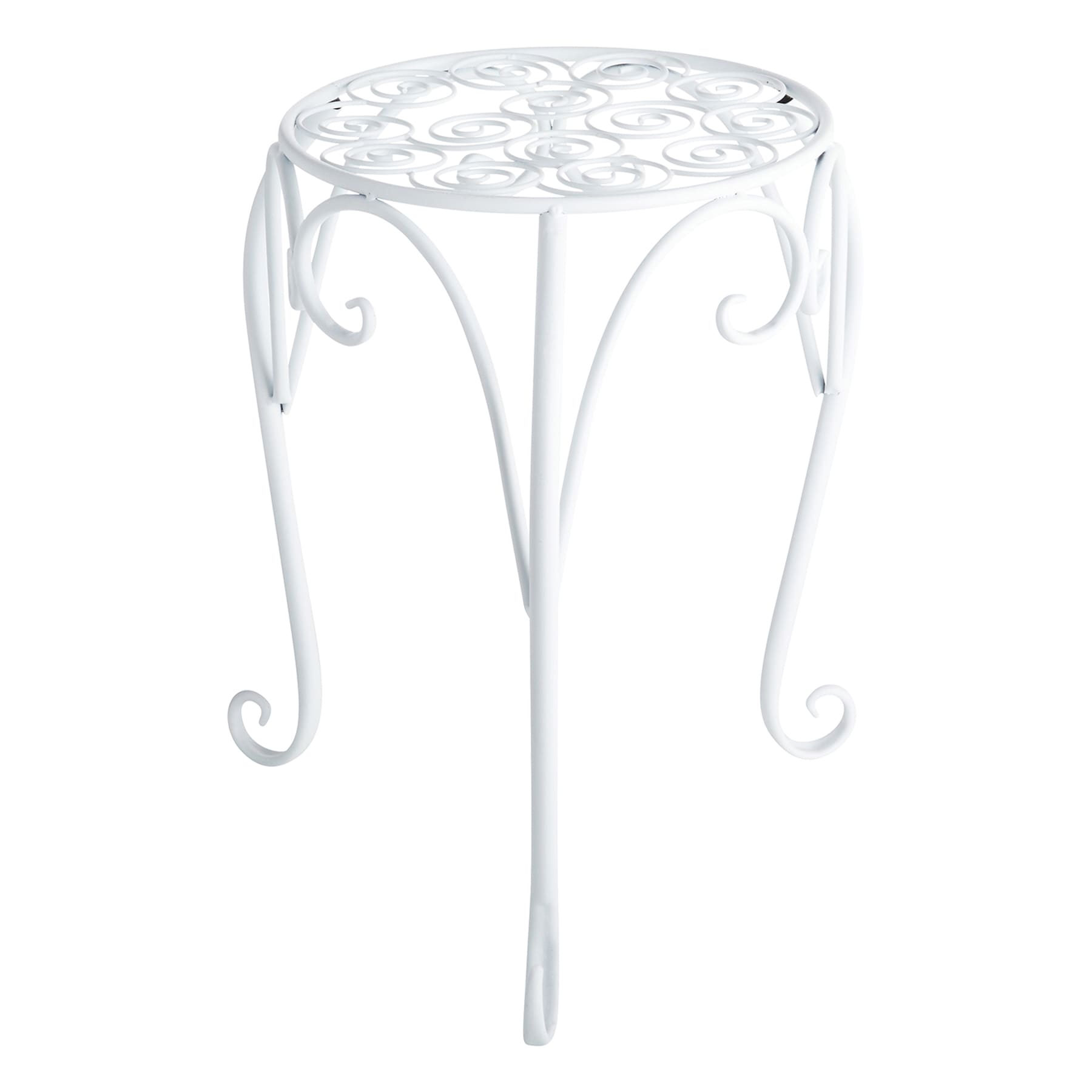 White Metal Plant Stand, Medium
