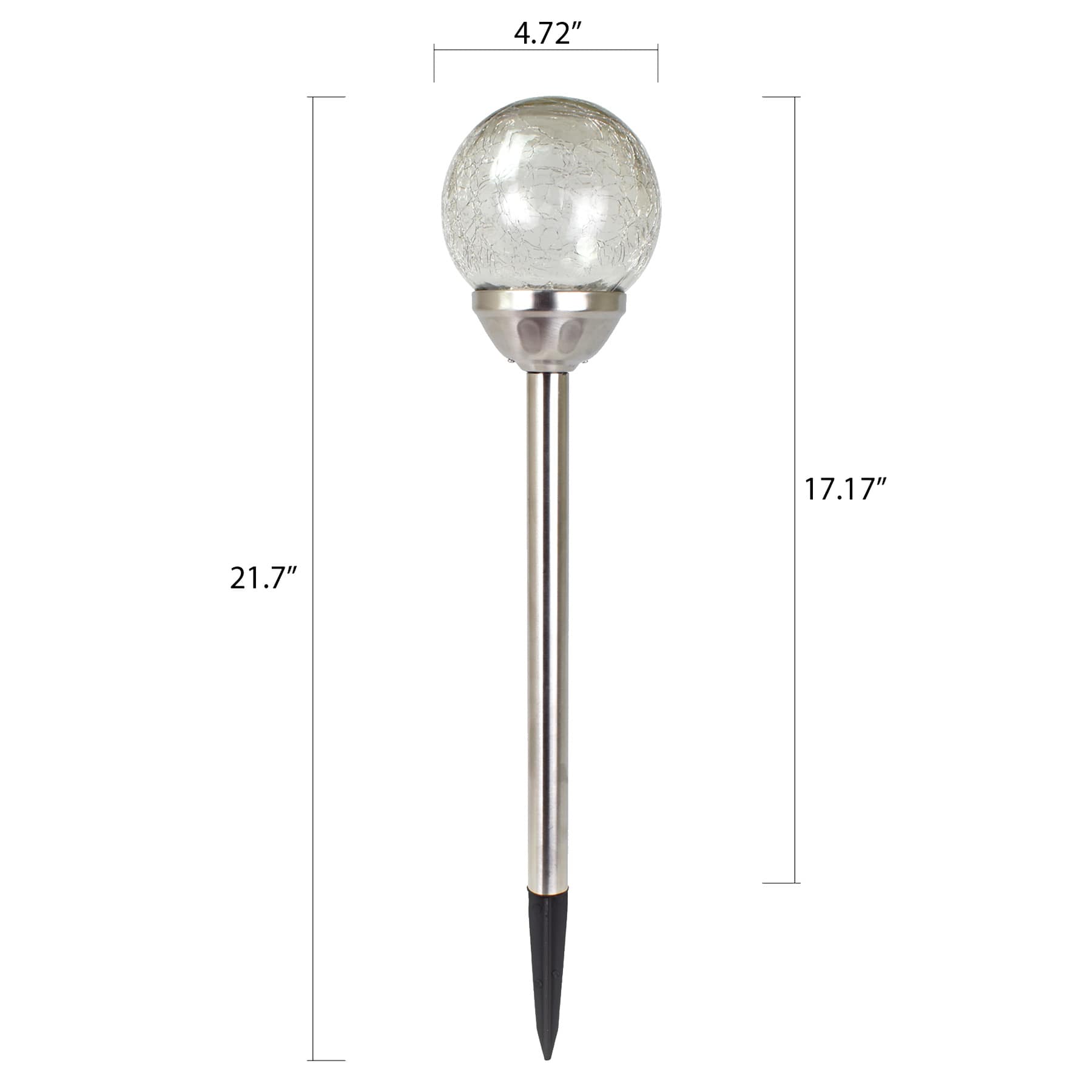 Solar Clear Crackle Large Globe Pathway Light