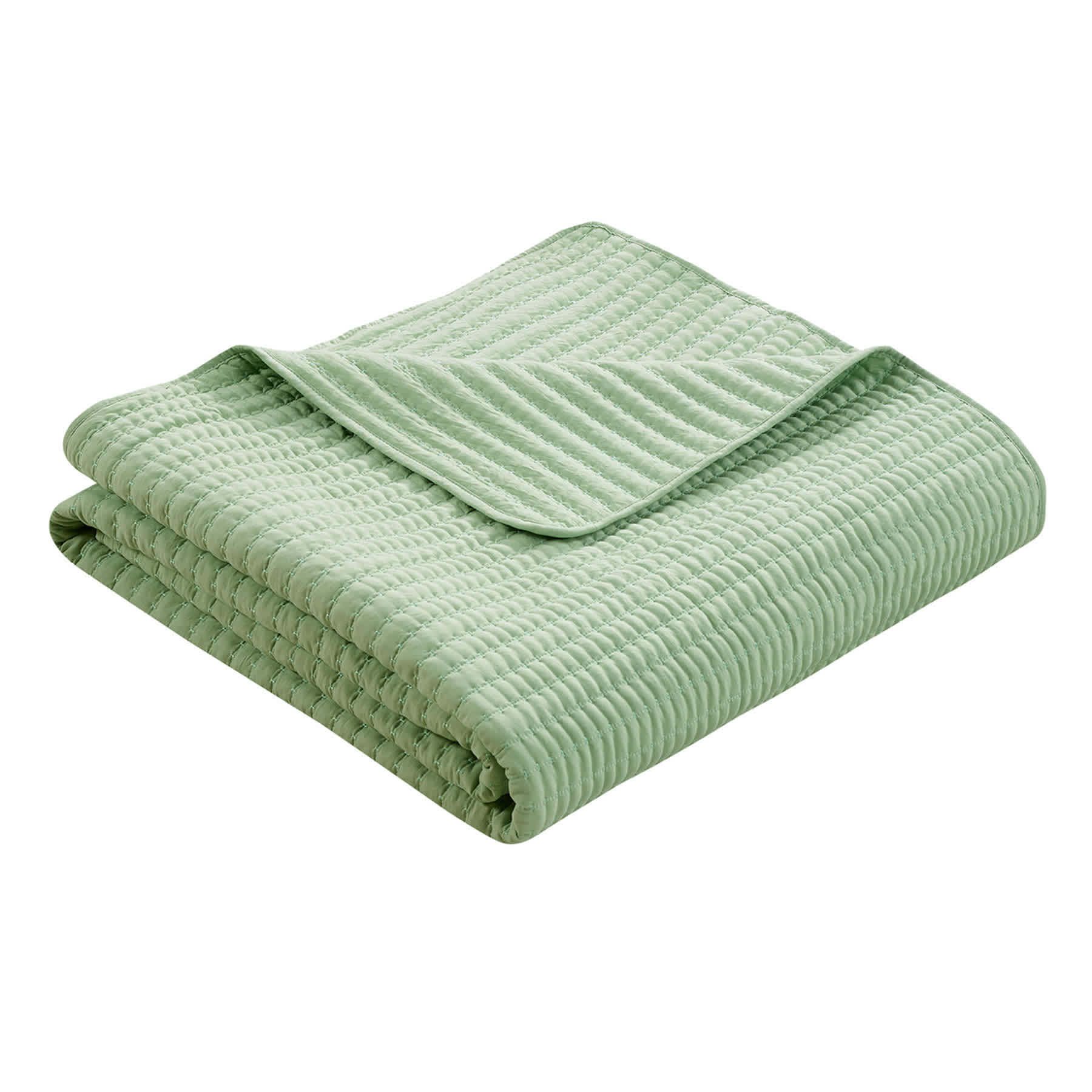 Honeybloom 3-Piece Green Washed Microfiber Quilt Set, King