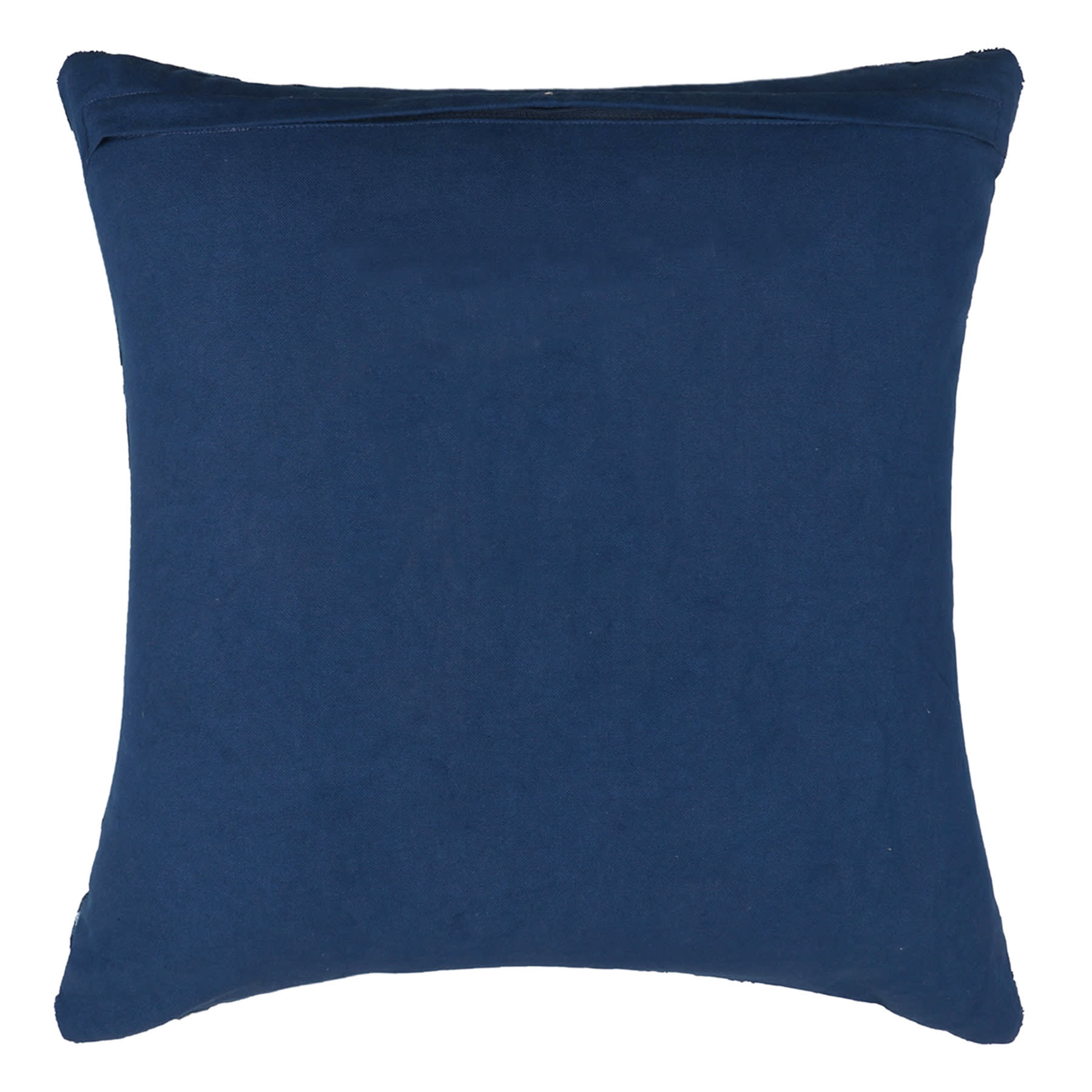 Honeybloom Blue Coastal Tile Embroidered Throw Pillow, 18"