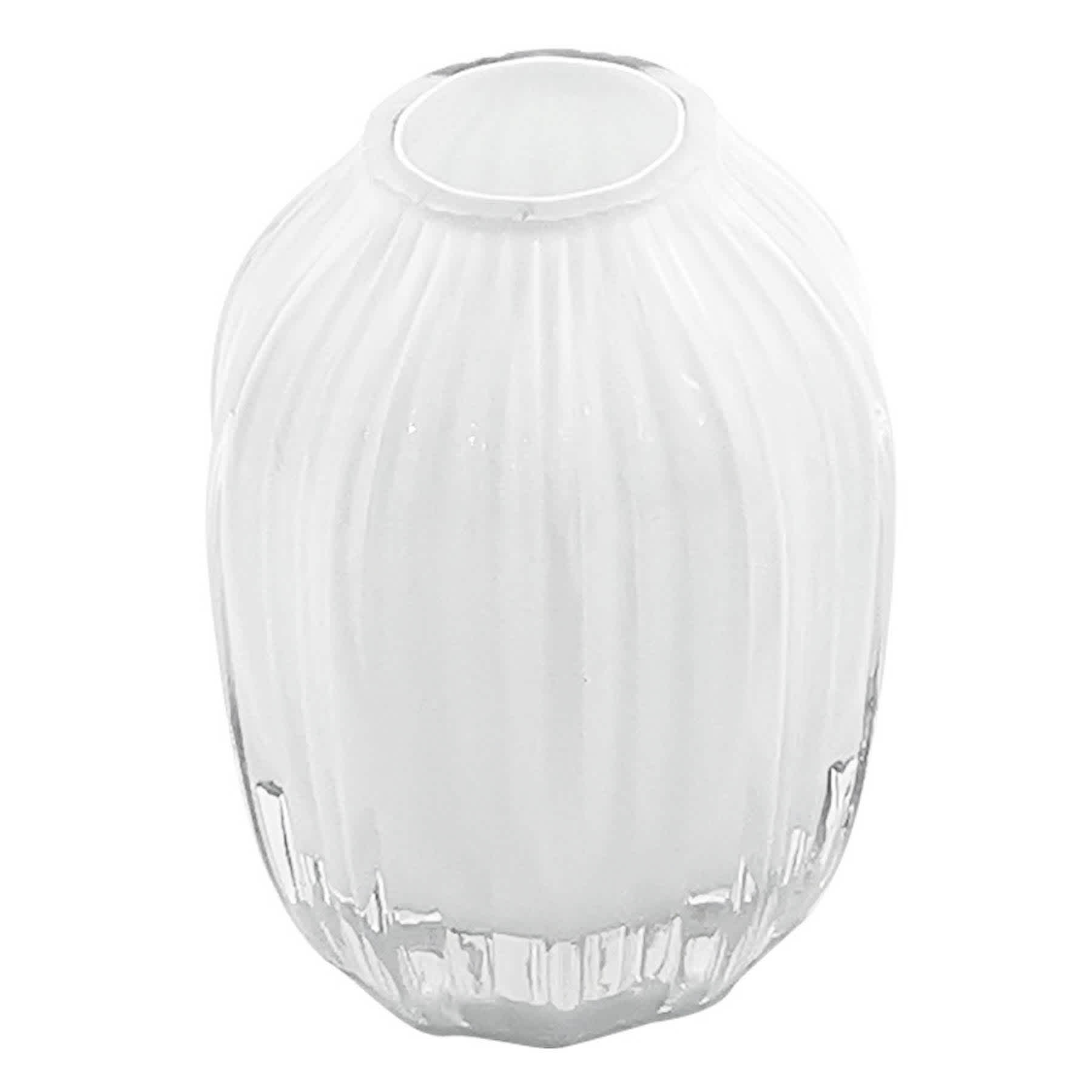 White Glass Vase, 5"