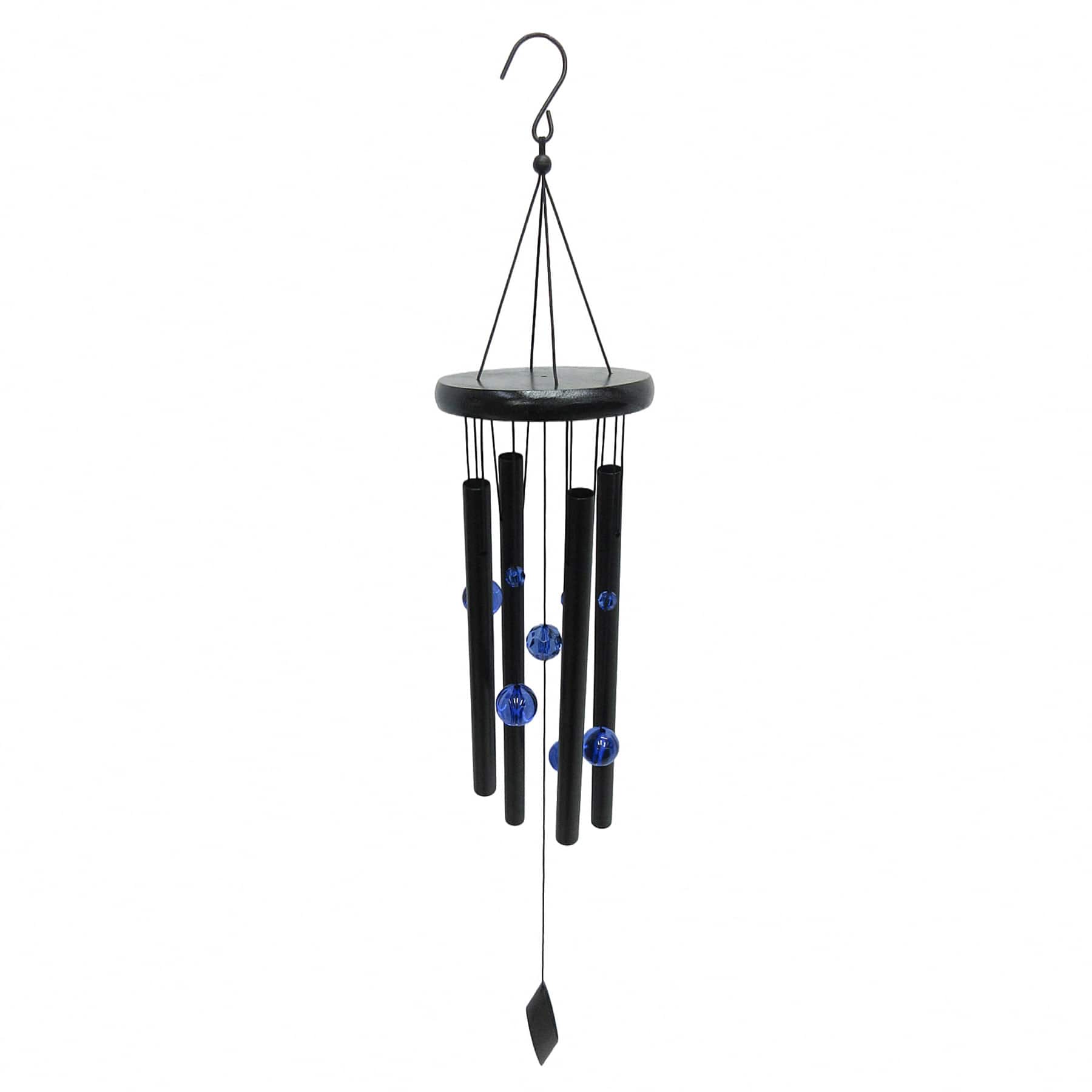Blue Bead Metal & Wood Wind Chime, 25.2"