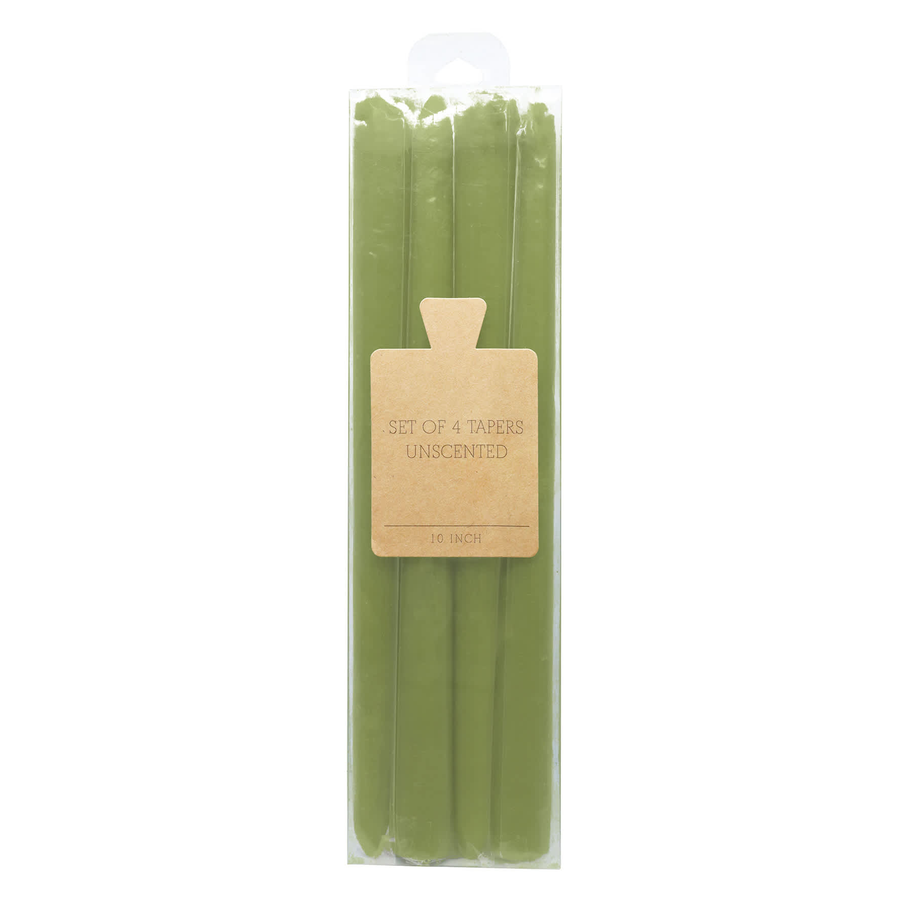 Honeybloom 4-Pack Green Unscented Taper Candles, 10"