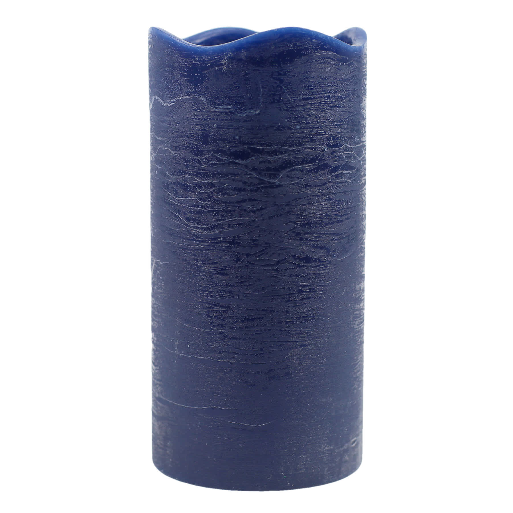Honeybloom Dark Blue Wax LED Pillar Candle with 6 Hour Timer, 4x8