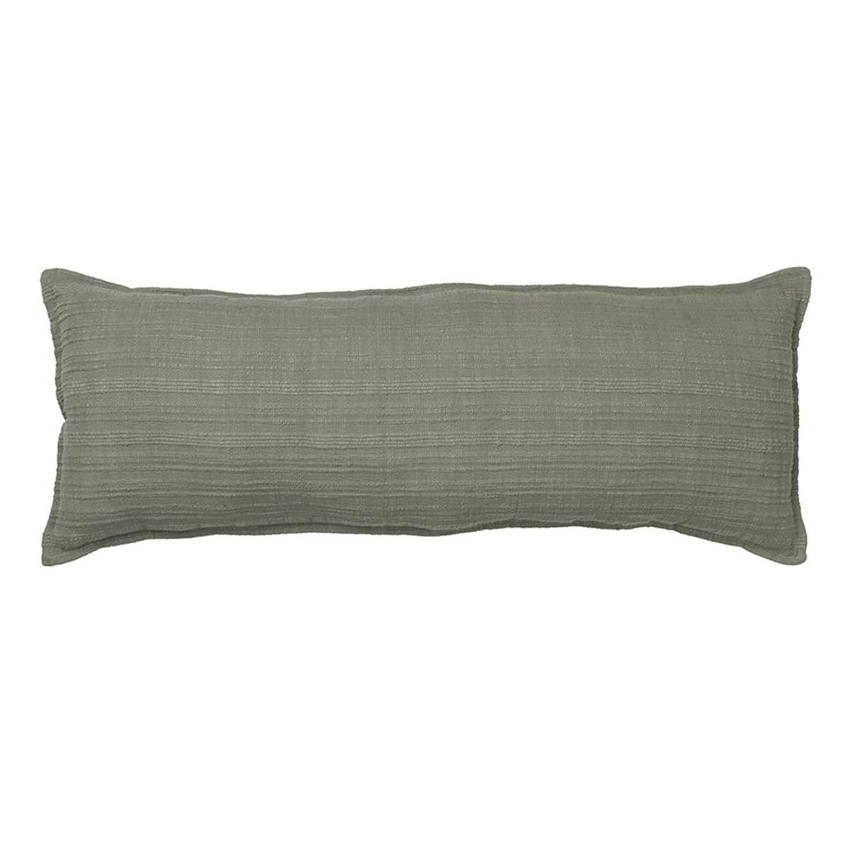 Honeybloom Green Striped Slub Throw Pillow, 14x36