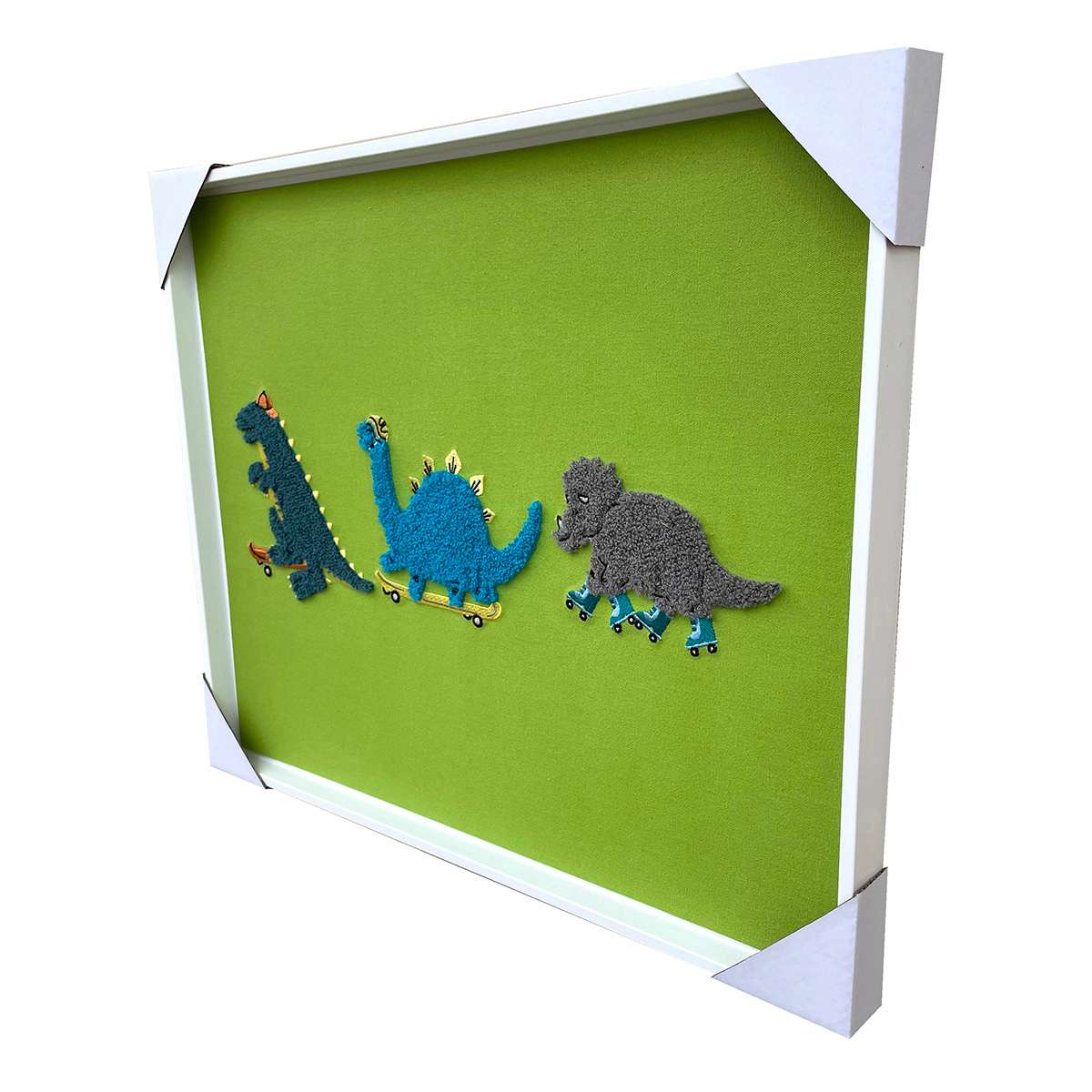 Tiny Dreamers Framed Embroidered Dino Wall Art, 20x16
