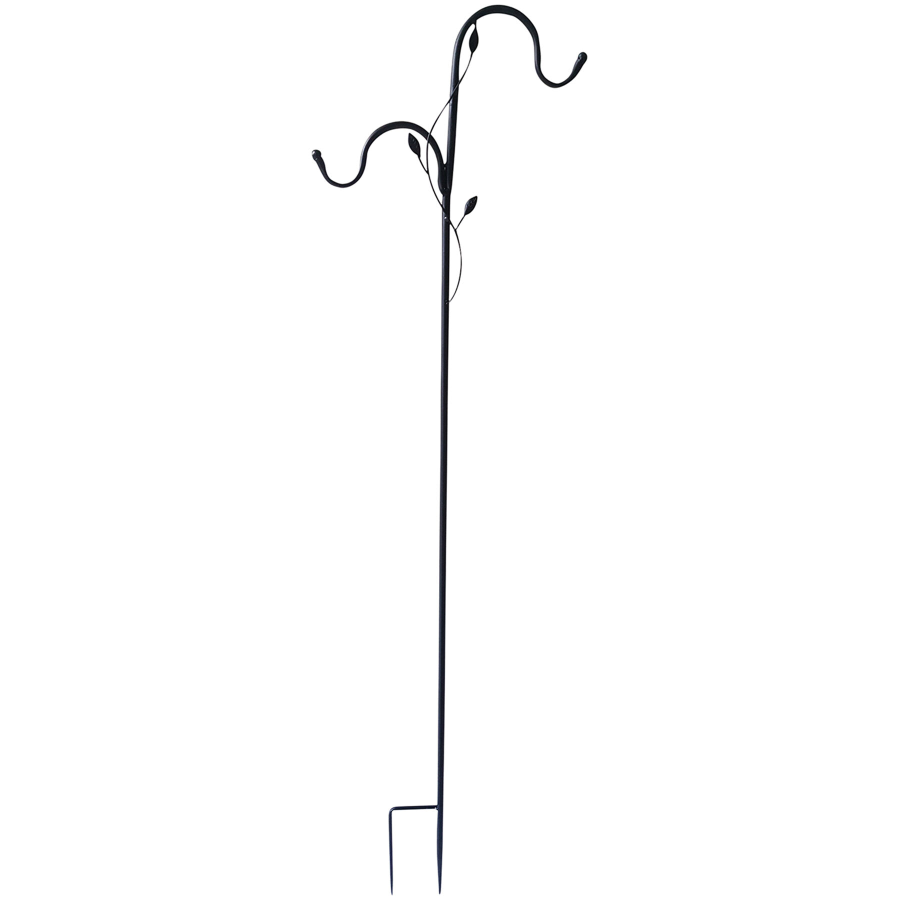 Black Metal Double Garden Hook, 59"