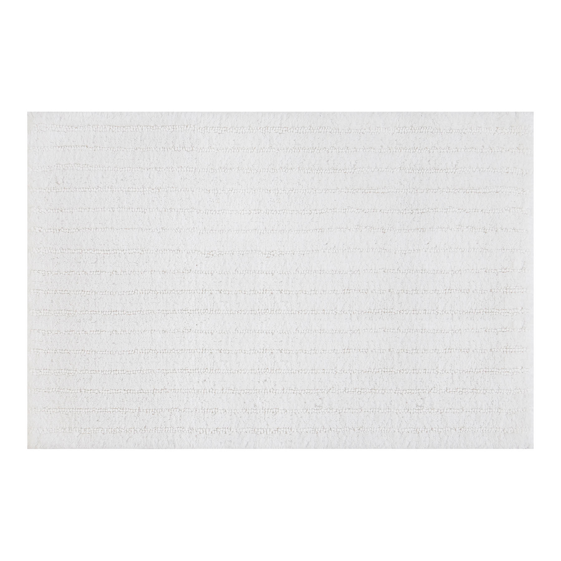 Found & Fable White Striped High Low Bath Rug, 20x30