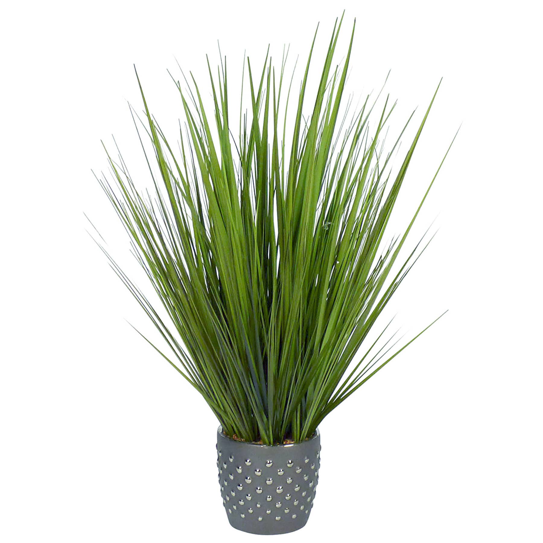 Green Grass Bundle with Grey Planter, 31"
