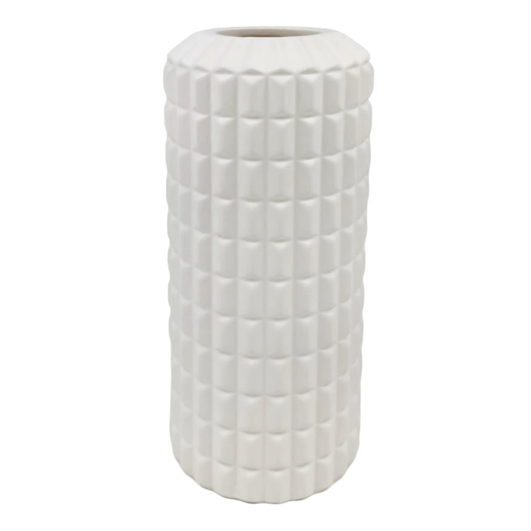 Crosby St. Addison White Modern Abstract Ceramic Vase, 9"