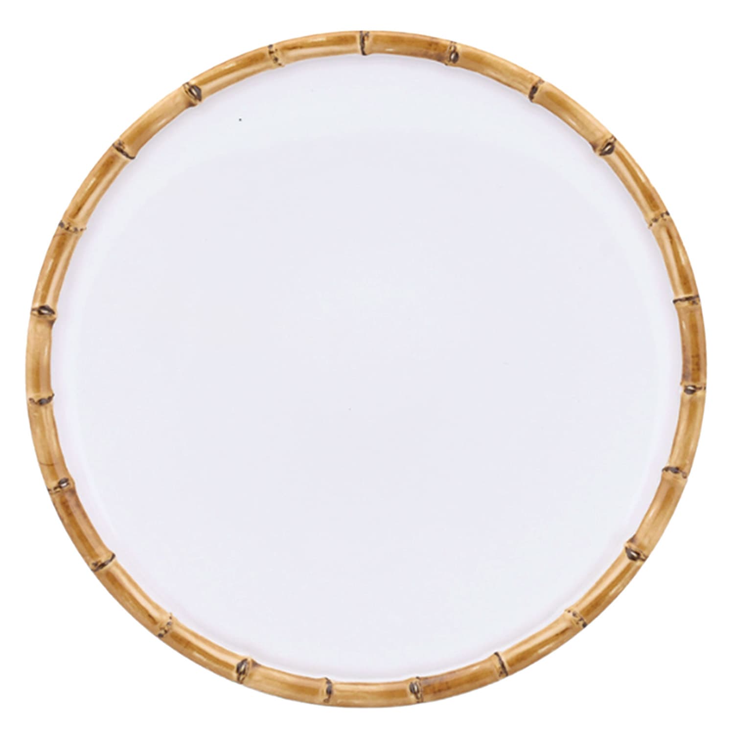 Bamboo Rim Melamine Dinner Plate, 11"