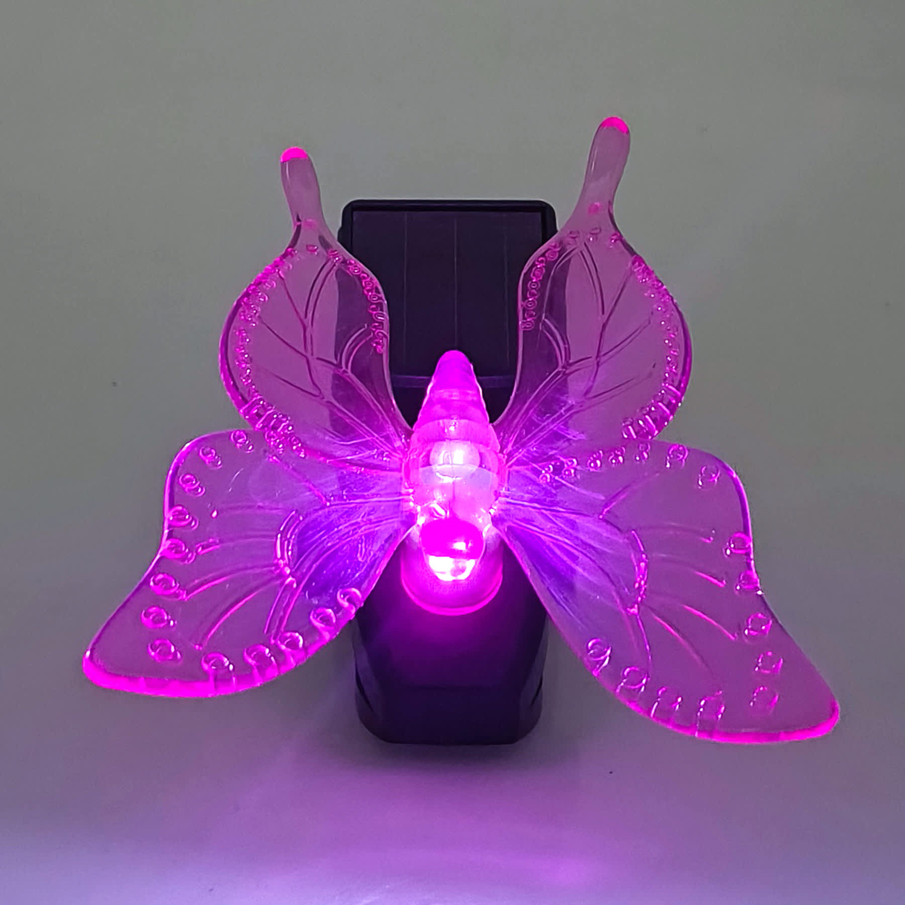Light Purple Butterfly Outdoor Solar Clip